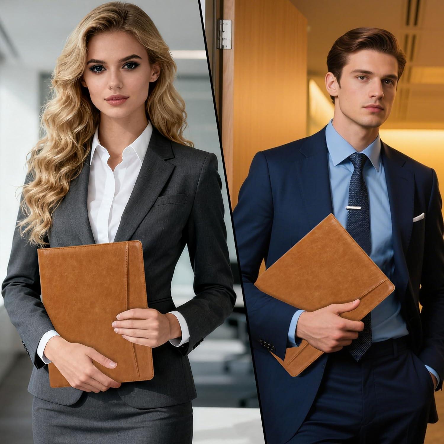 Carpeta de Cuero Calfinder con Cremallera - Portafolio Profesional