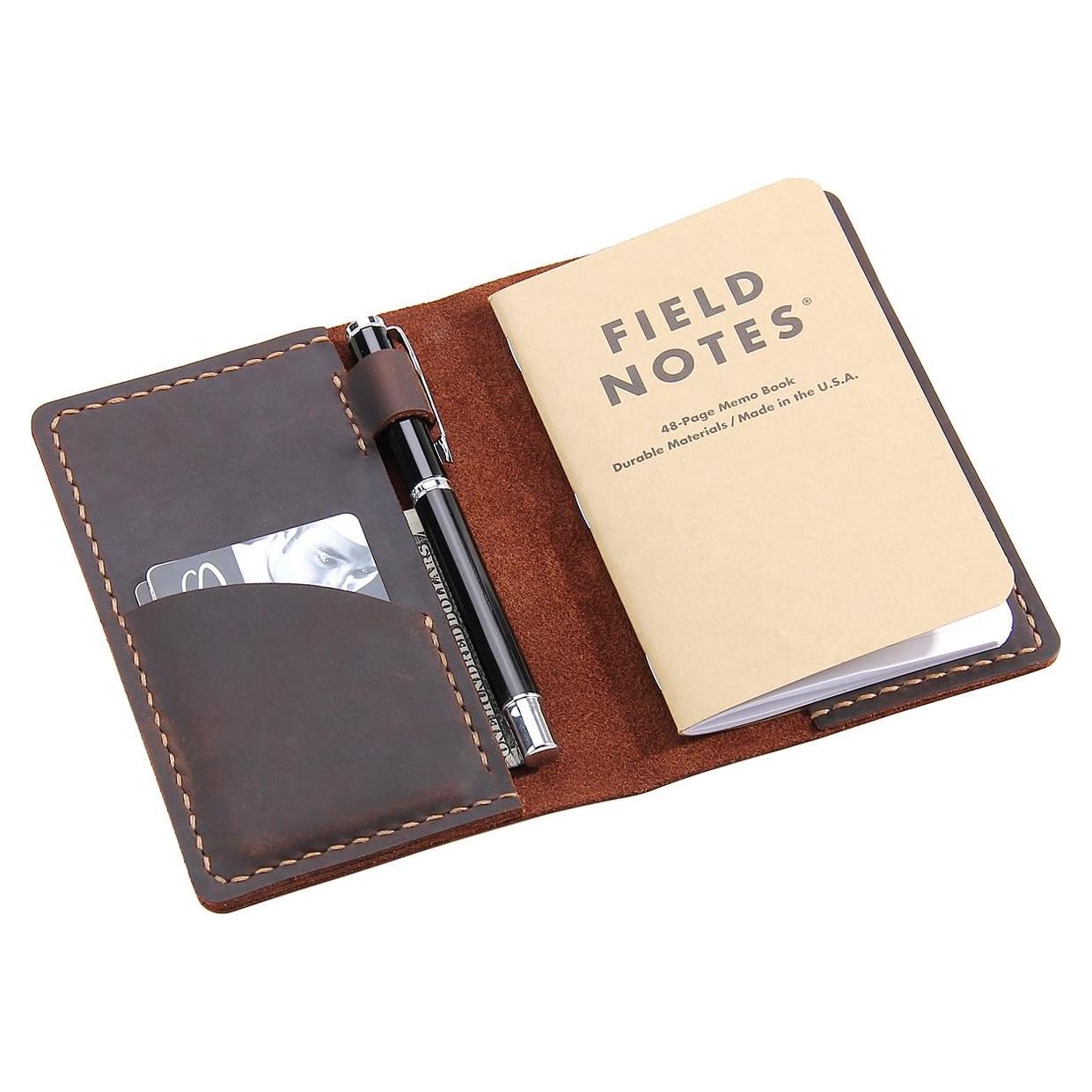 Cubierta de Cuaderno de Cuero Robrasim Vintage 8.9x14 cm Café