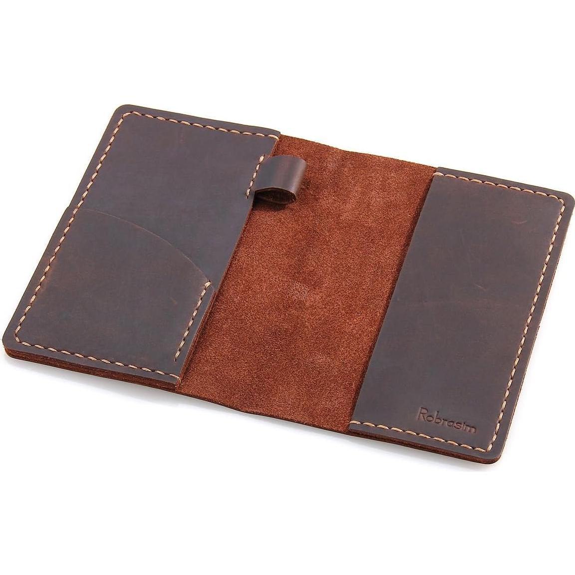 Cubierta de Cuaderno de Cuero Robrasim Vintage 8.9x14 cm Café