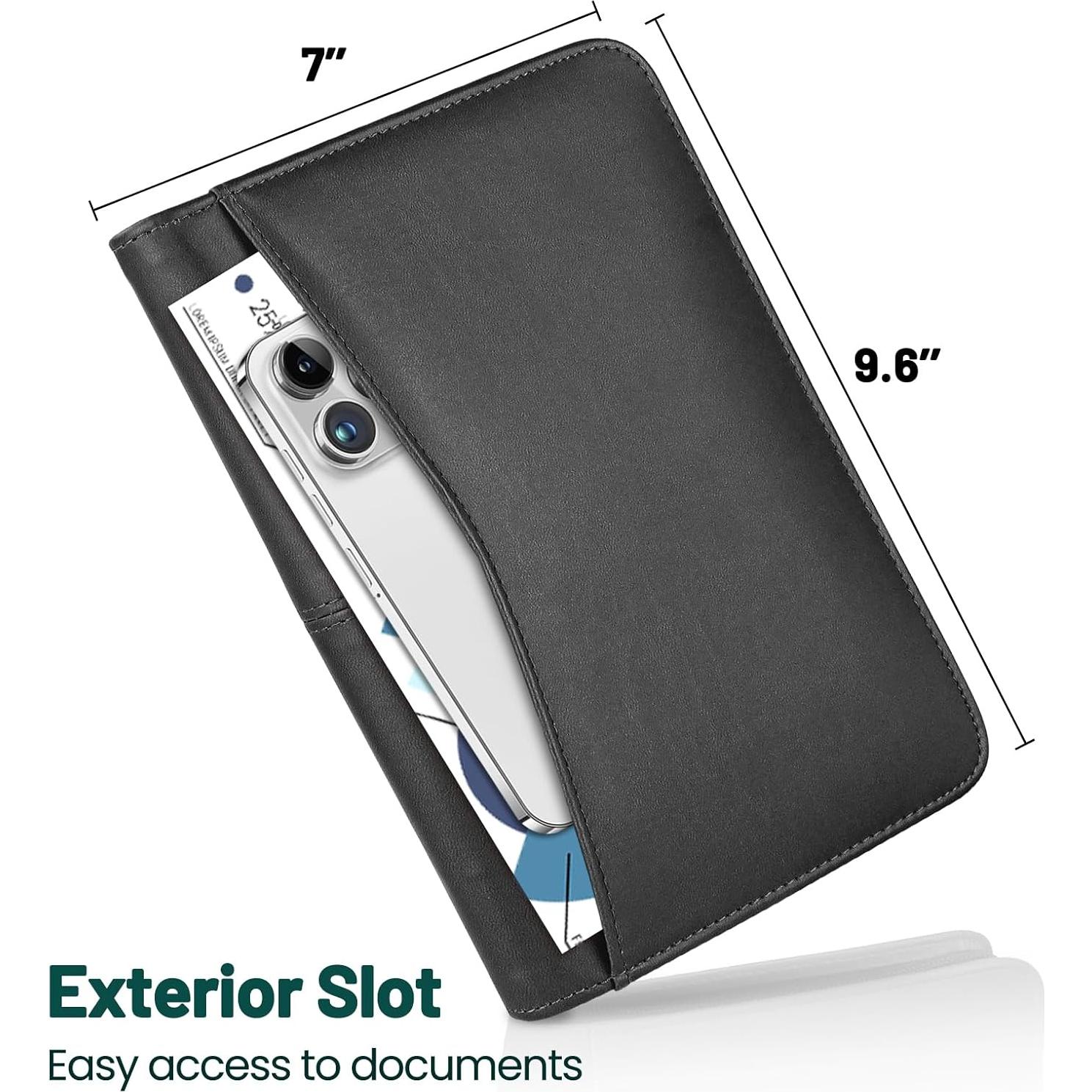 Carpeta de Currículum con Cremallera AKAYOK - Cuero Sintético Negro