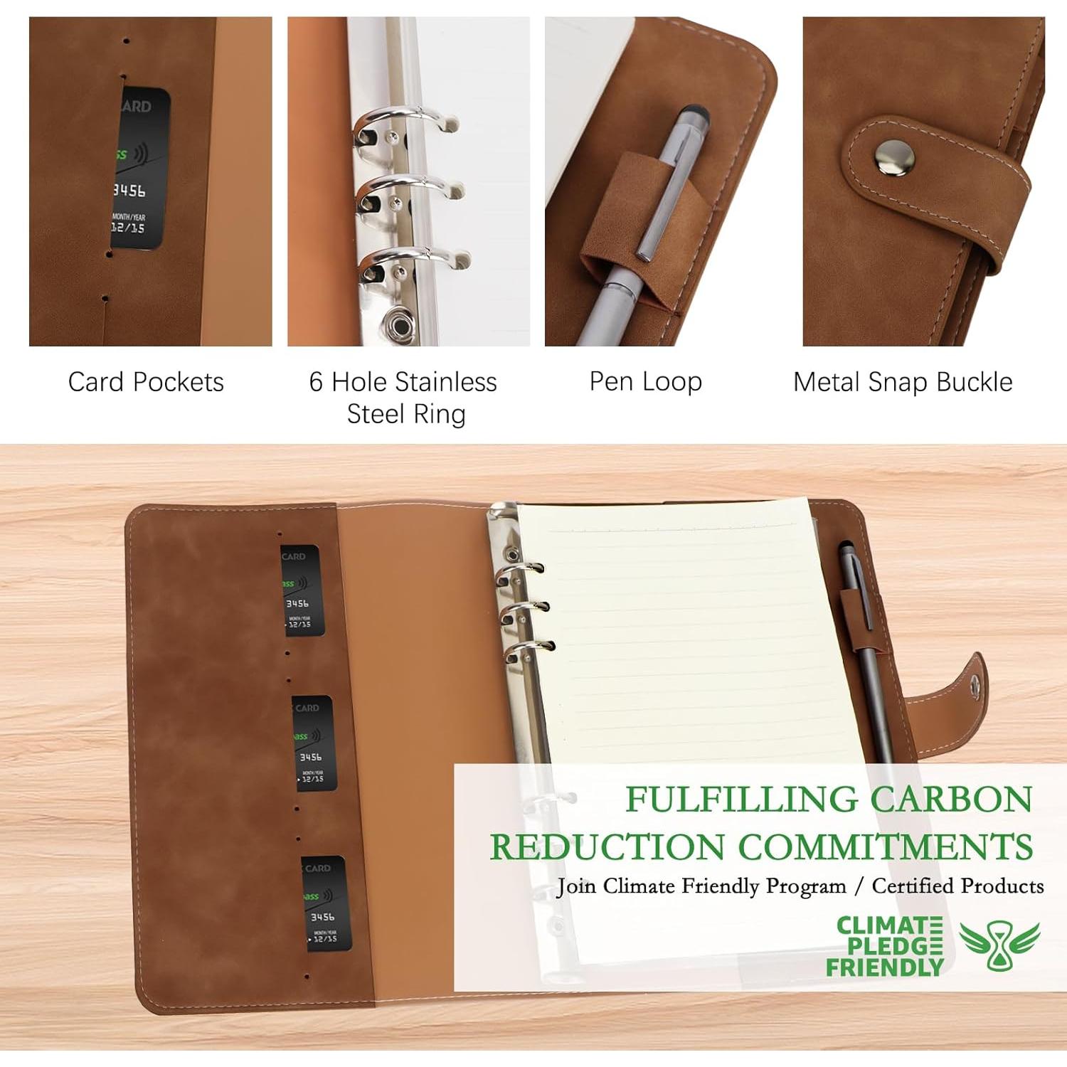 Planificador A5 FYY Cuaderno de Anillas 6 Anillas Marrón