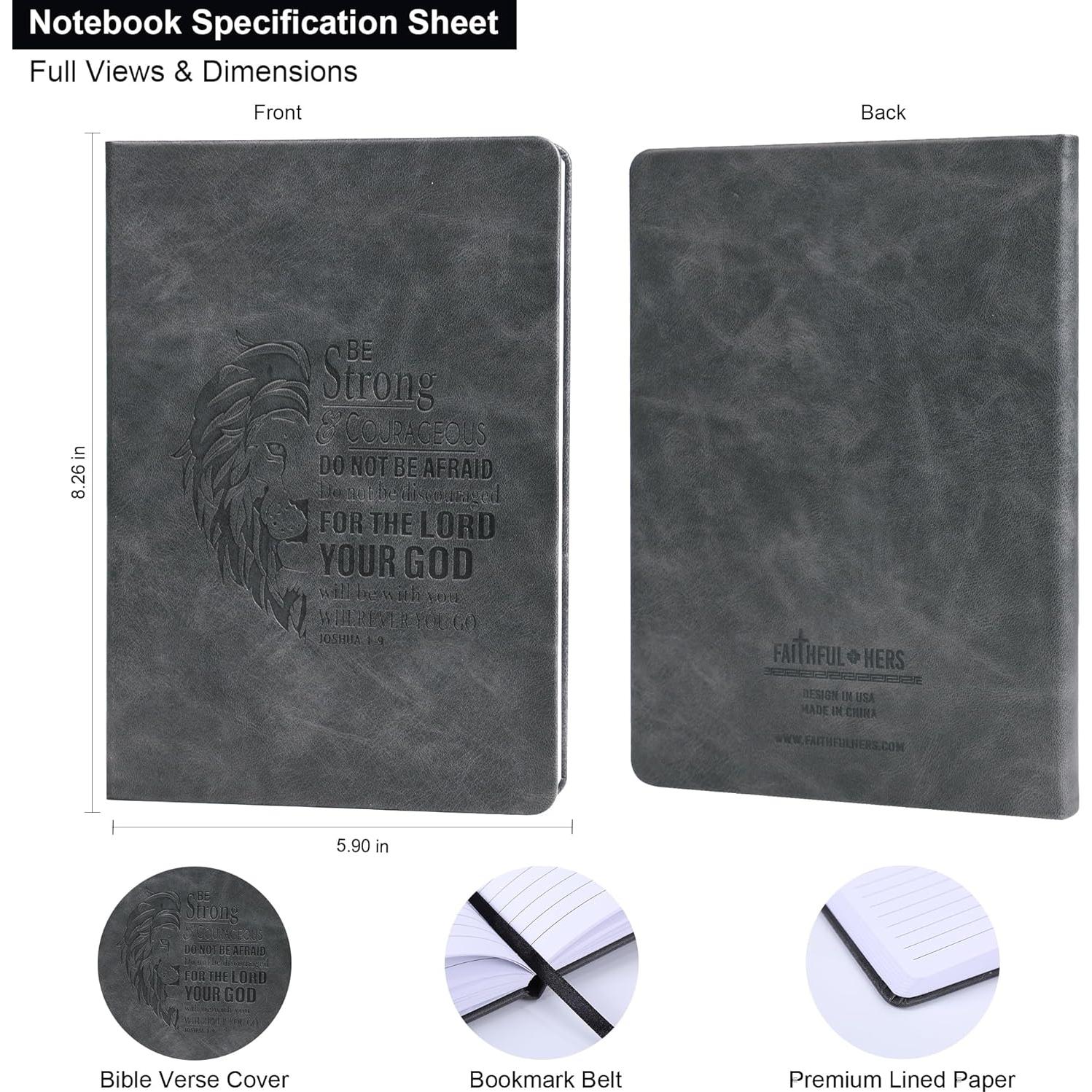 Estuche para Biblia Faithful Hers con cuaderno y bolsa - Gris