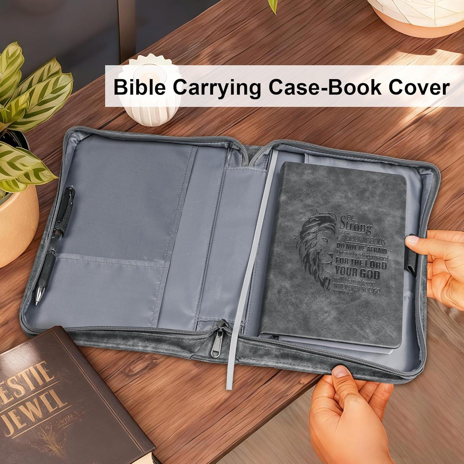 Estuche para Biblia Faithful Hers con cuaderno y bolsa - Gris