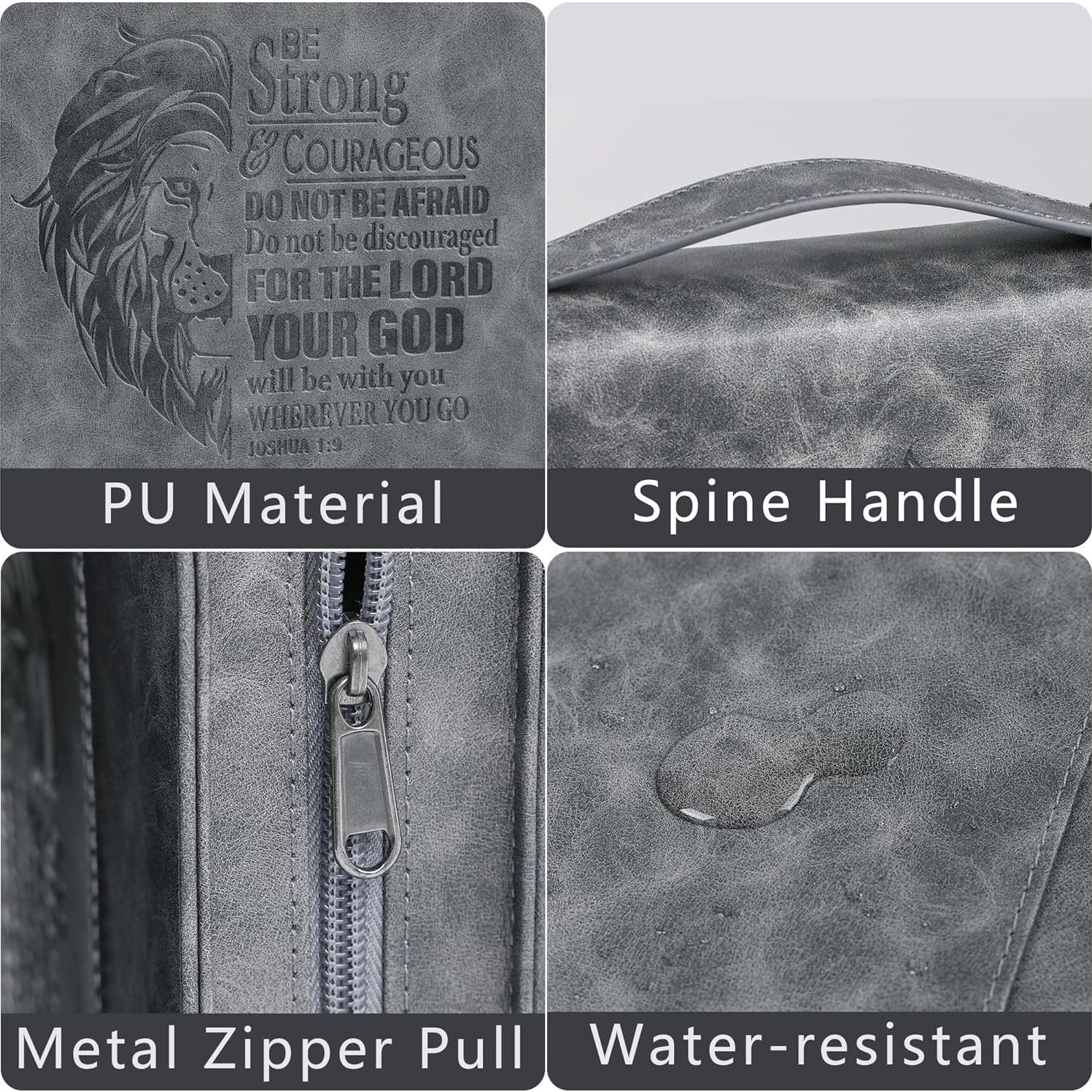 Estuche para Biblia Faithful Hers con cuaderno y bolsa - Gris