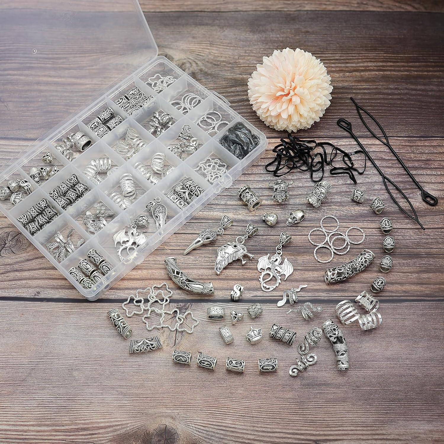 215 Accesorios Vikingos para Dreadlocks Fscwlmon - Plata