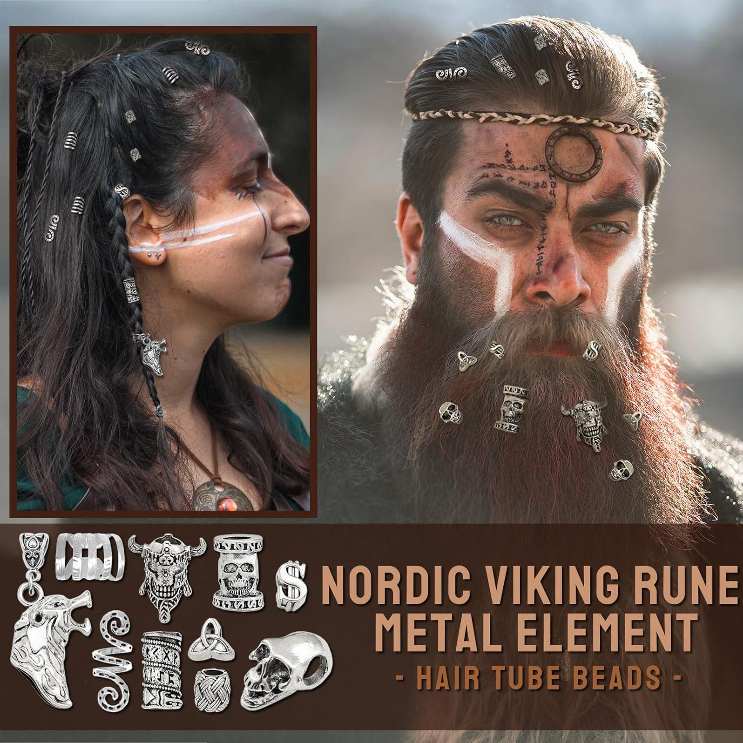 215 Accesorios Vikingos para Dreadlocks Fscwlmon - Plata