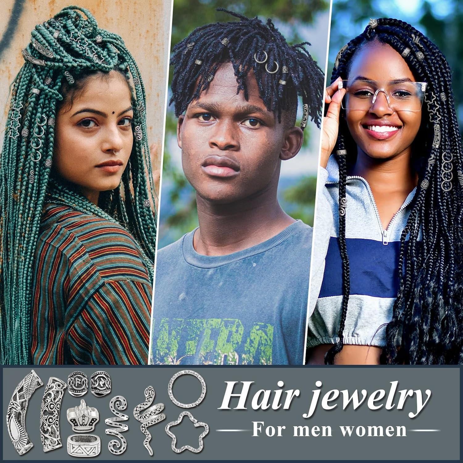 215 Accesorios Vikingos para Dreadlocks Fscwlmon - Plata