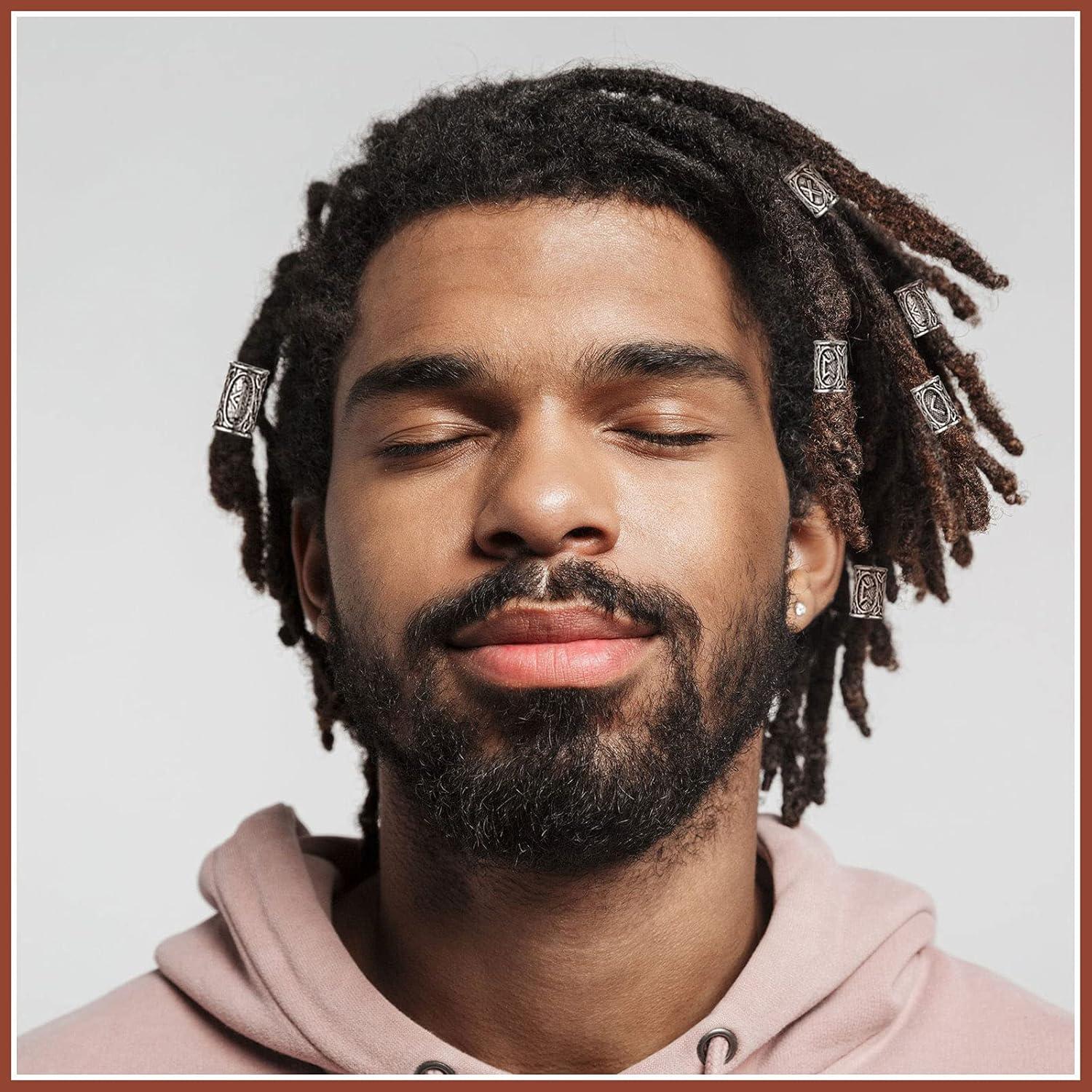 Geosar 24 Pcs Accesorios para Cabello Vikingos Plata DIY