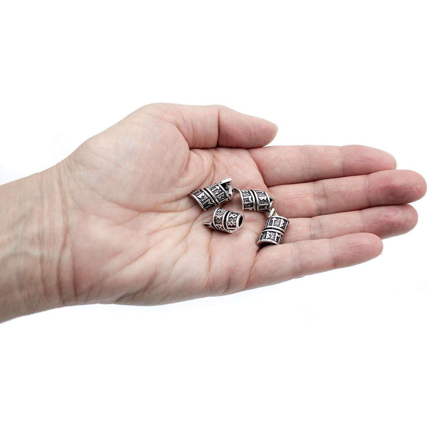 Juego de Anillos para Barba Vikinga - 8 Anillos Nórdicos