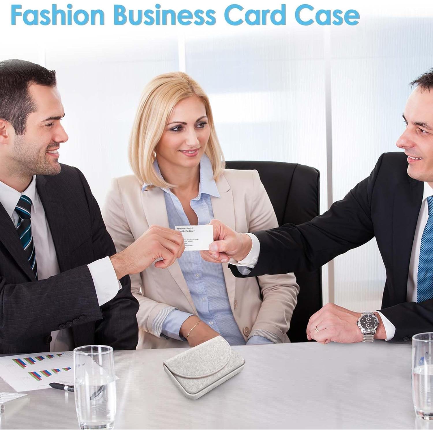 Portatarjetas de Visita PU Xiviers Blanco Magnético 10.9x6.4cm