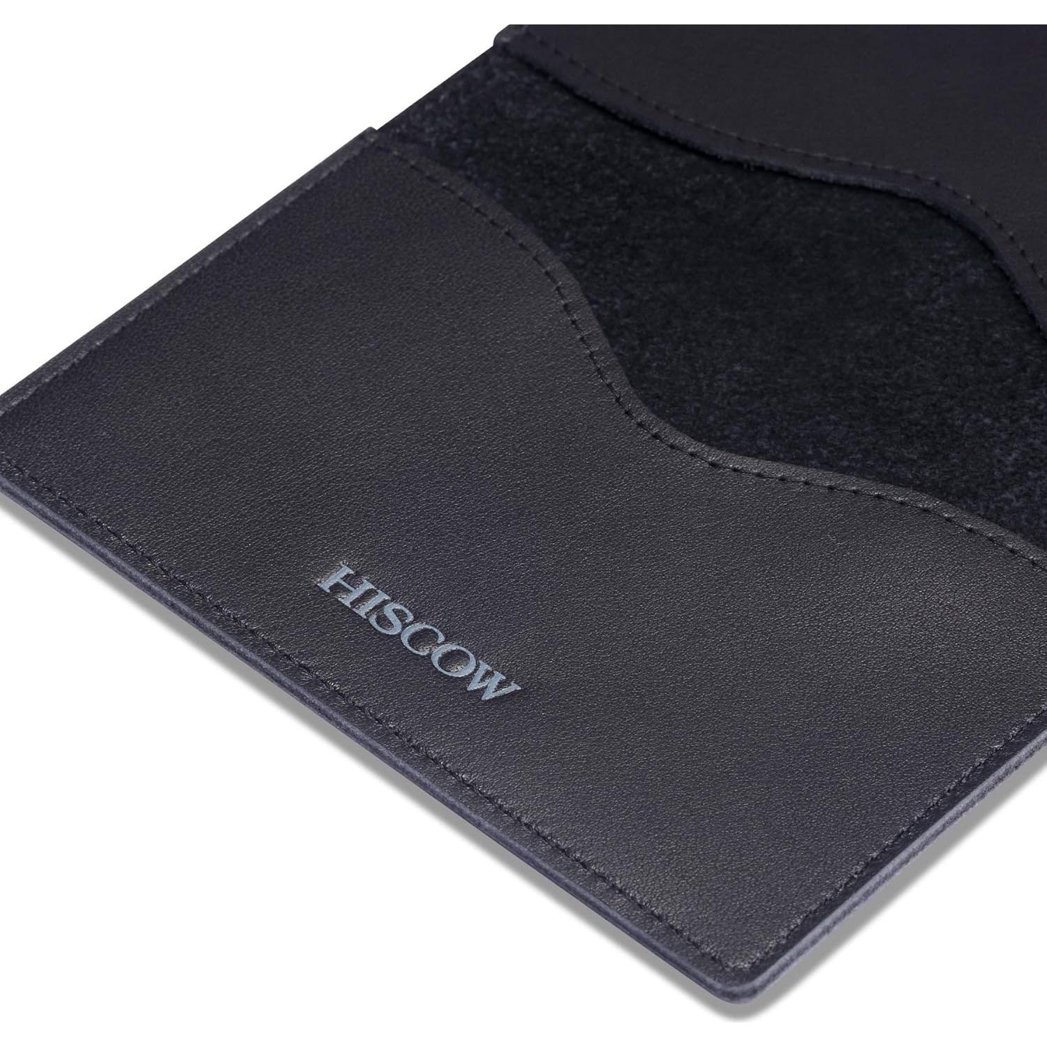 Portatarjetas Delgado HISCOW de Cuero Italiano - Negro