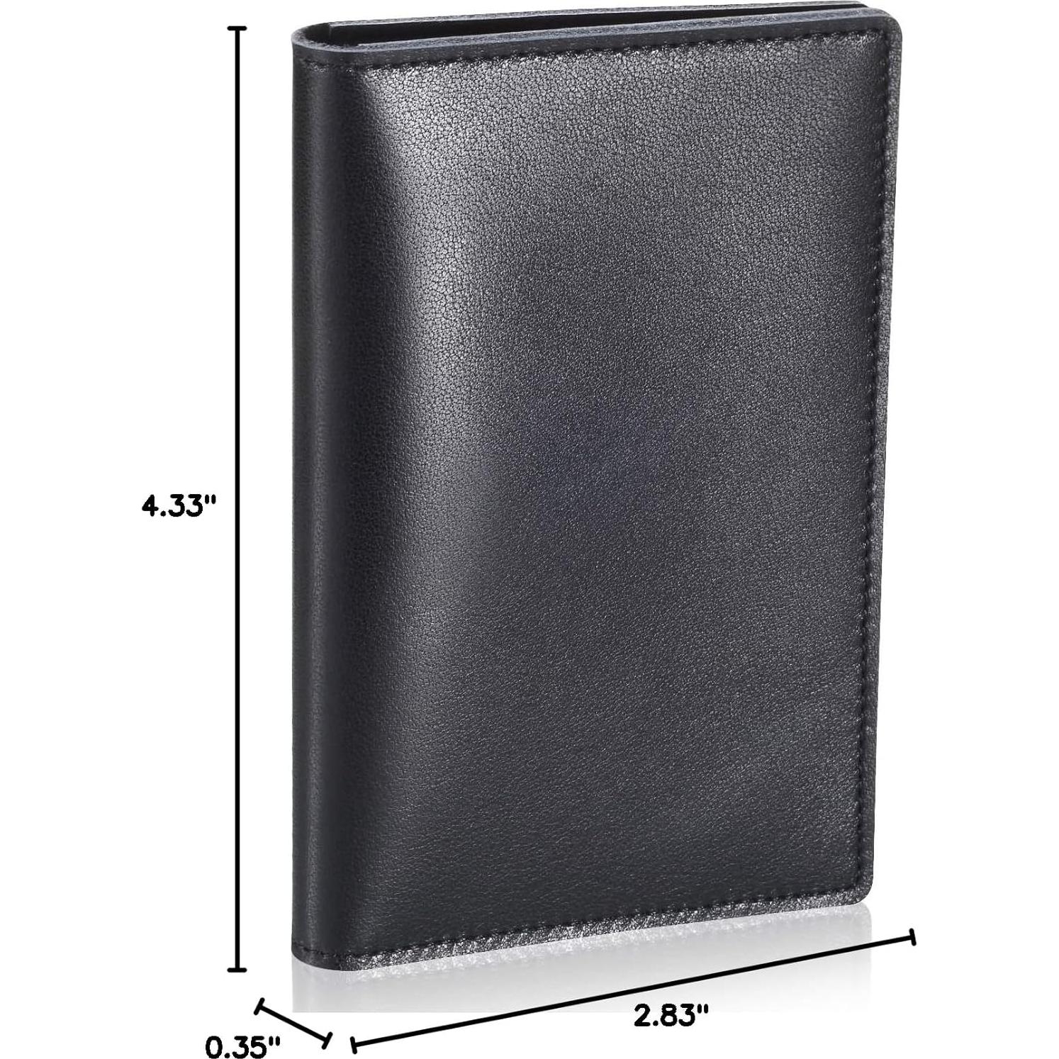 Portatarjetas Delgado HISCOW de Cuero Italiano - Negro