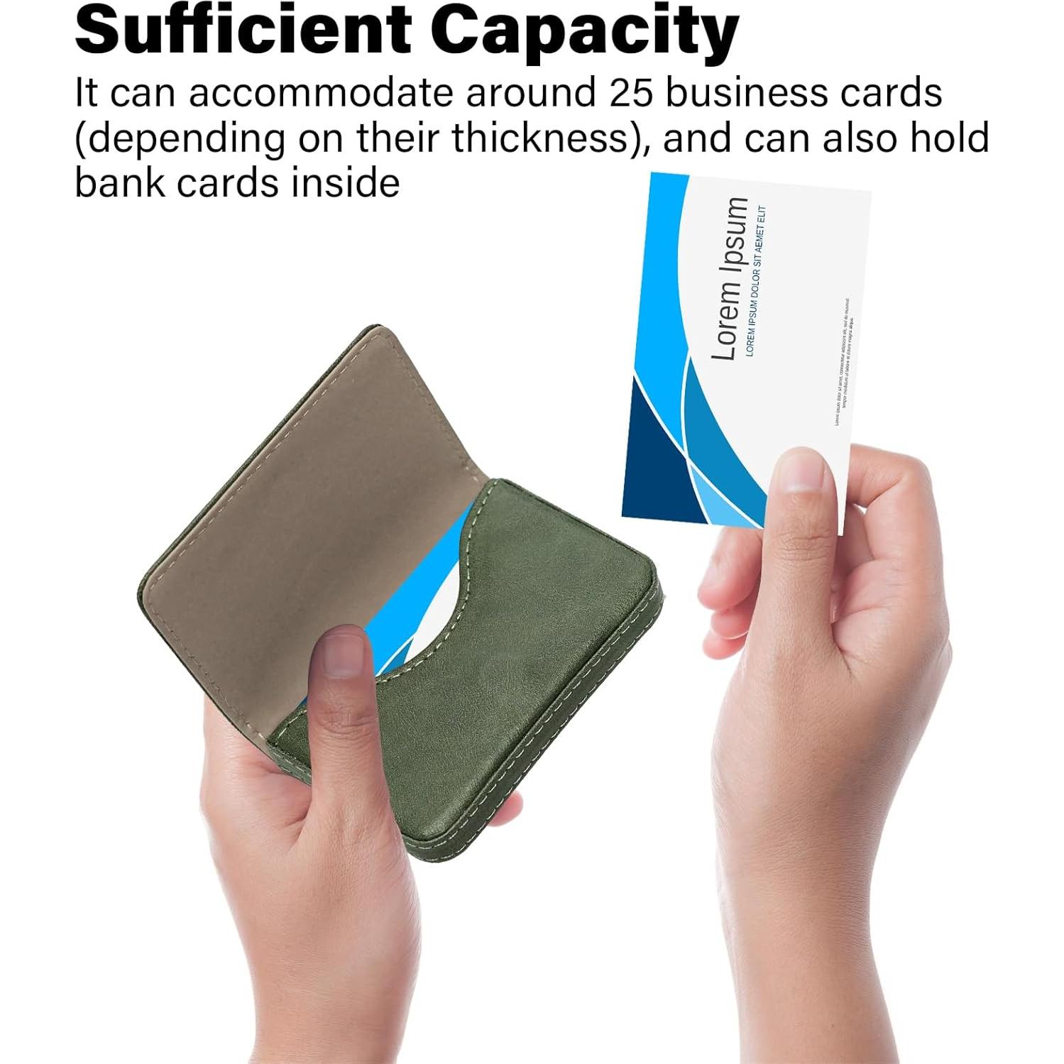 Soporte de Tarjetas de Crédito Magnético PU Verde Oscuro