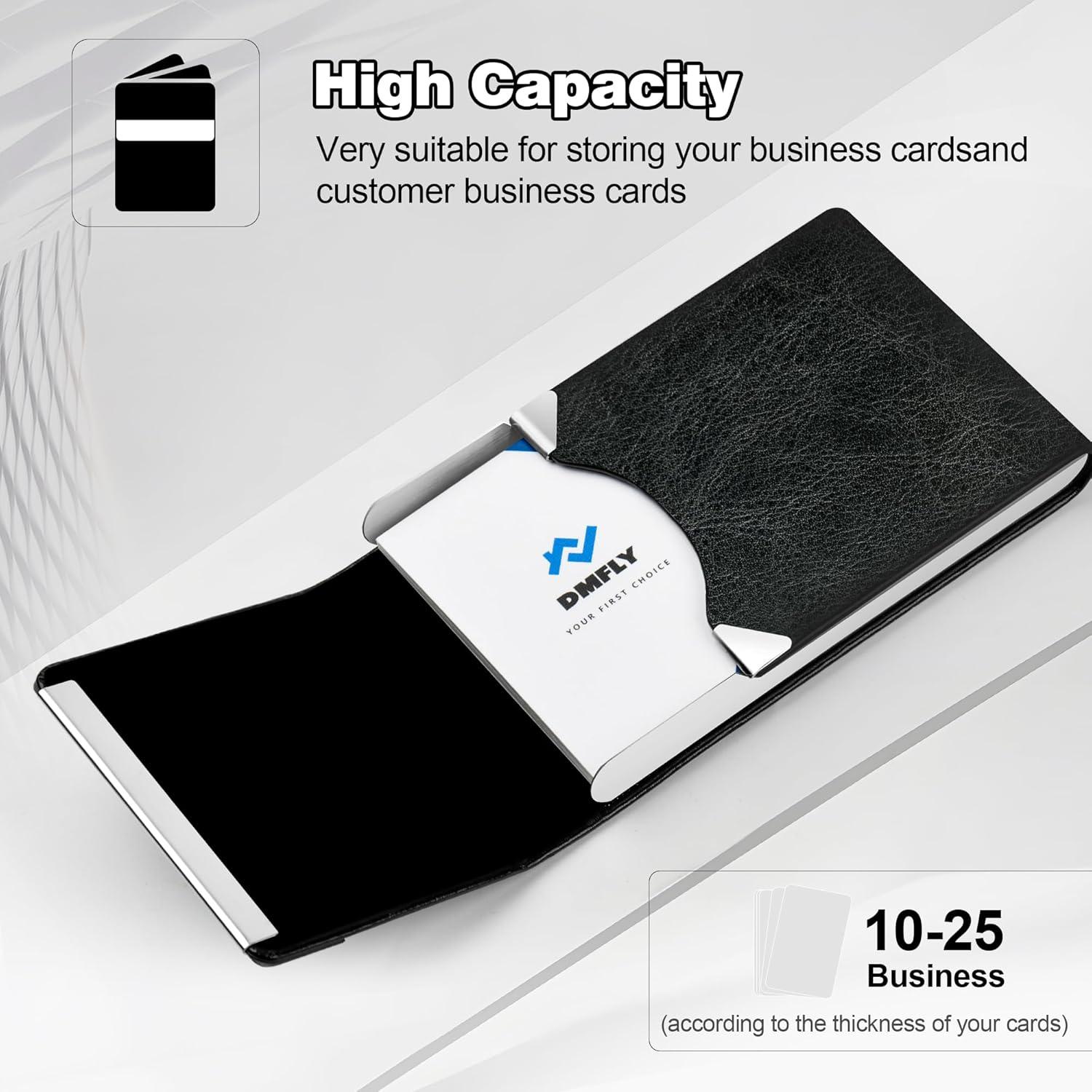 Estuche para Tarjetas de Visita DMFLY Negro con Cierre Magnético