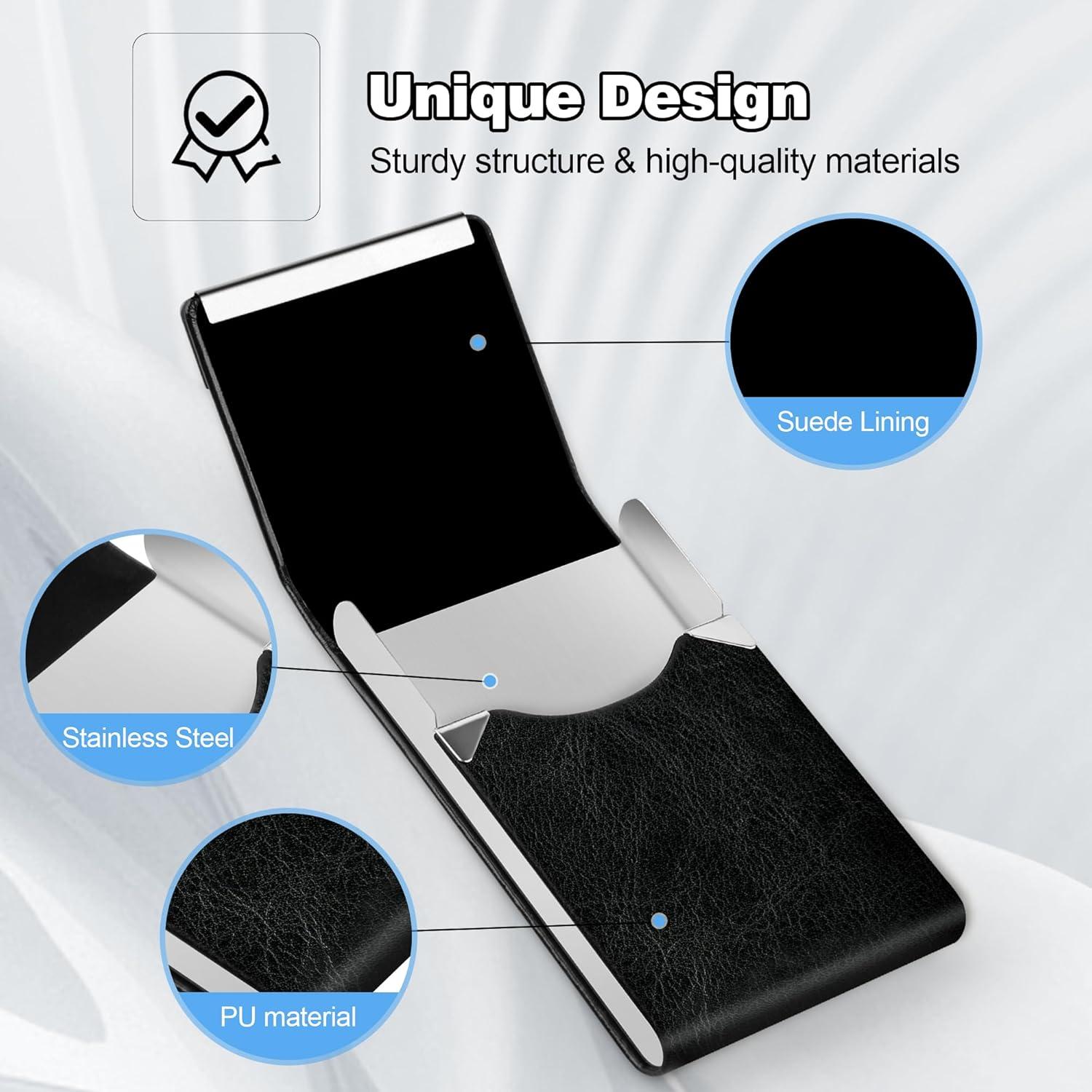 Estuche para Tarjetas de Visita DMFLY Negro con Cierre Magnético