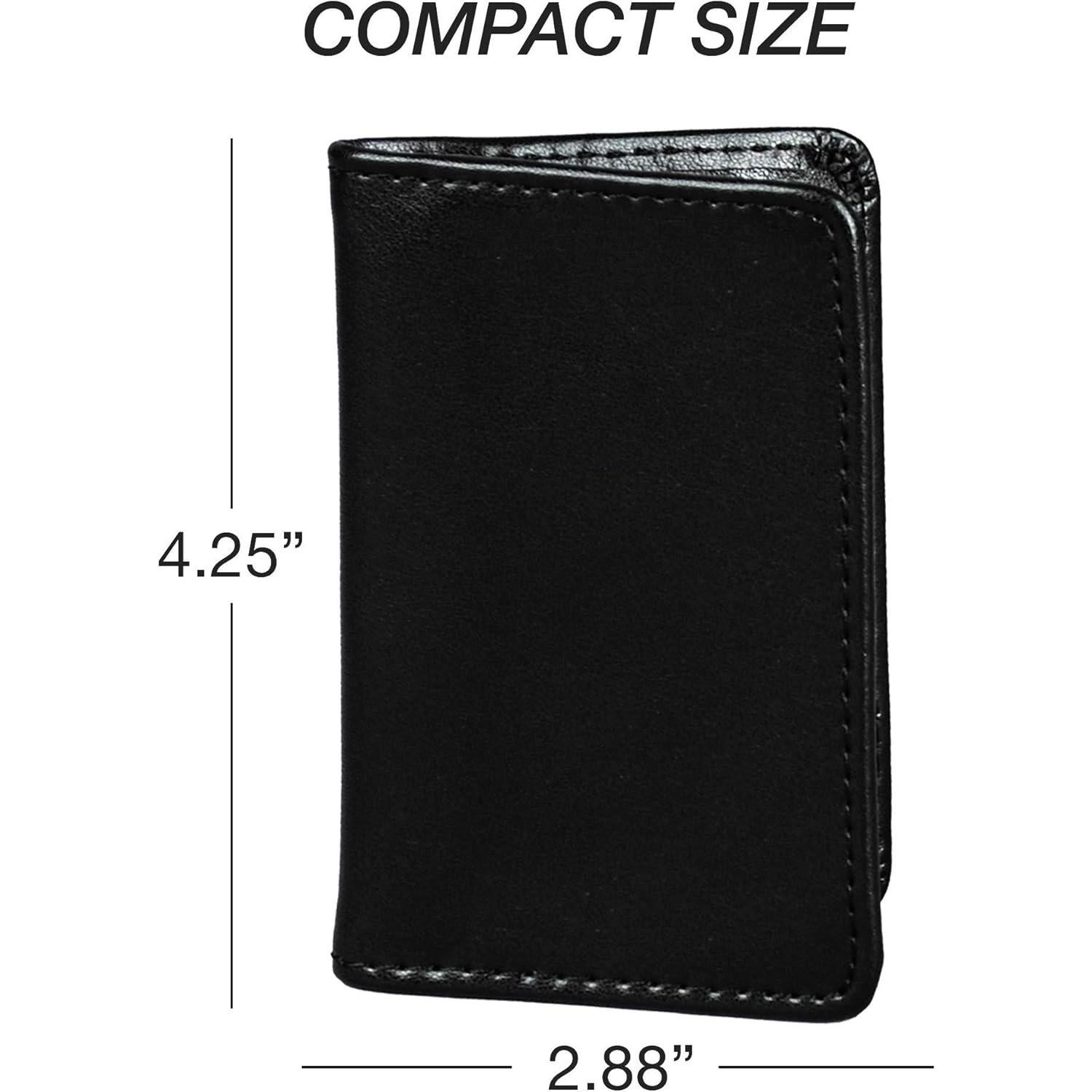 Portafolio de Cuero Samsill 81220 para 25 Tarjetas Negro