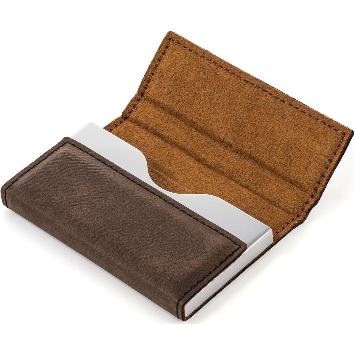 Estuche para Tarjetas de Visita Daylor de Cuero y Acero Inoxidable