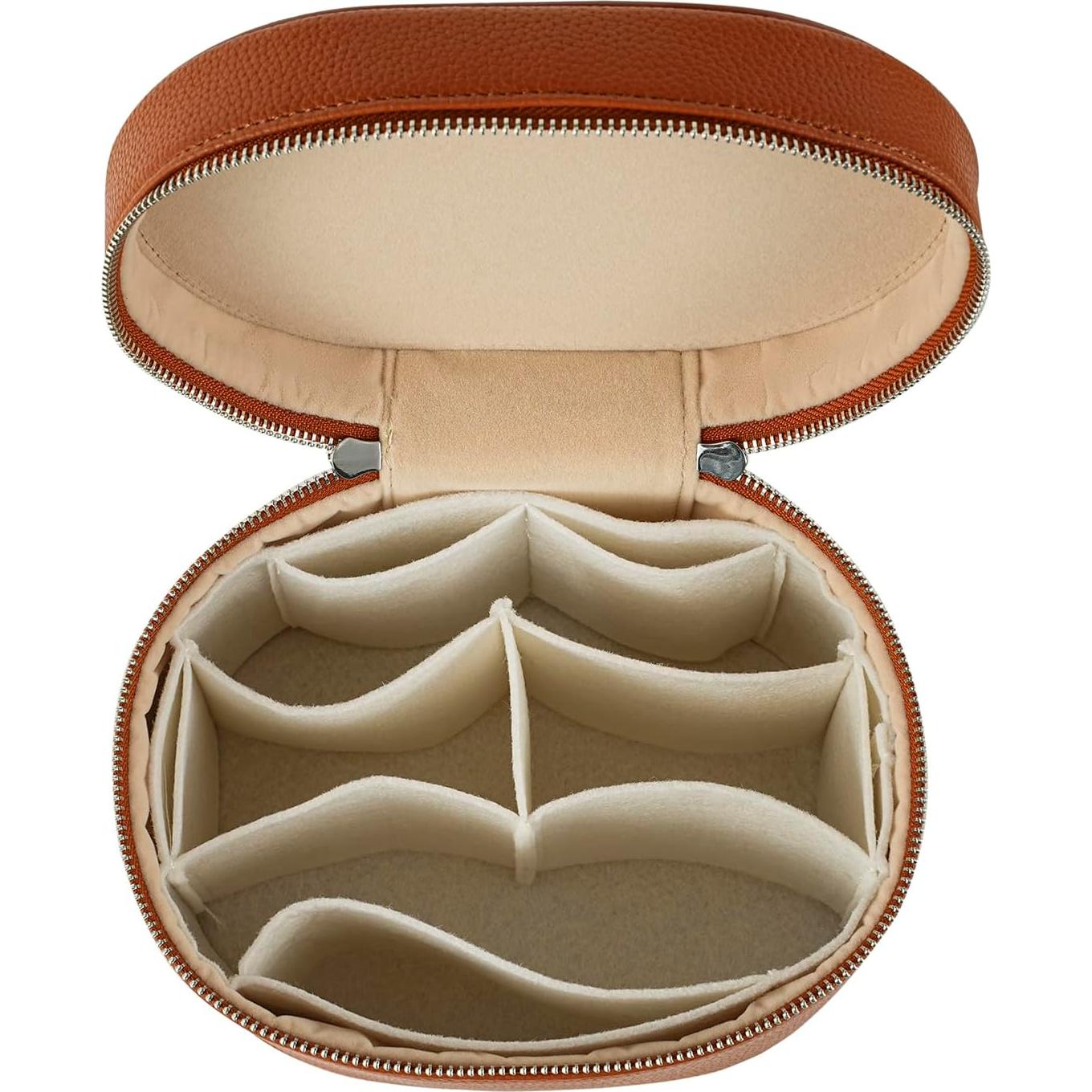 Bolsa de Maquillaje Vanity PU Impermeable 20.3x14.5x15.2 cm Marrón