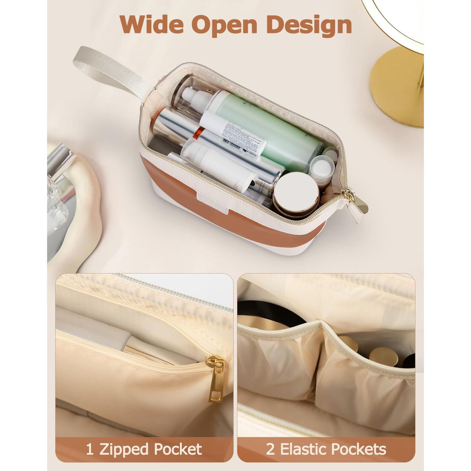 Bolsa de Maquillaje Wedama de Cuero PU Grande para Viajes