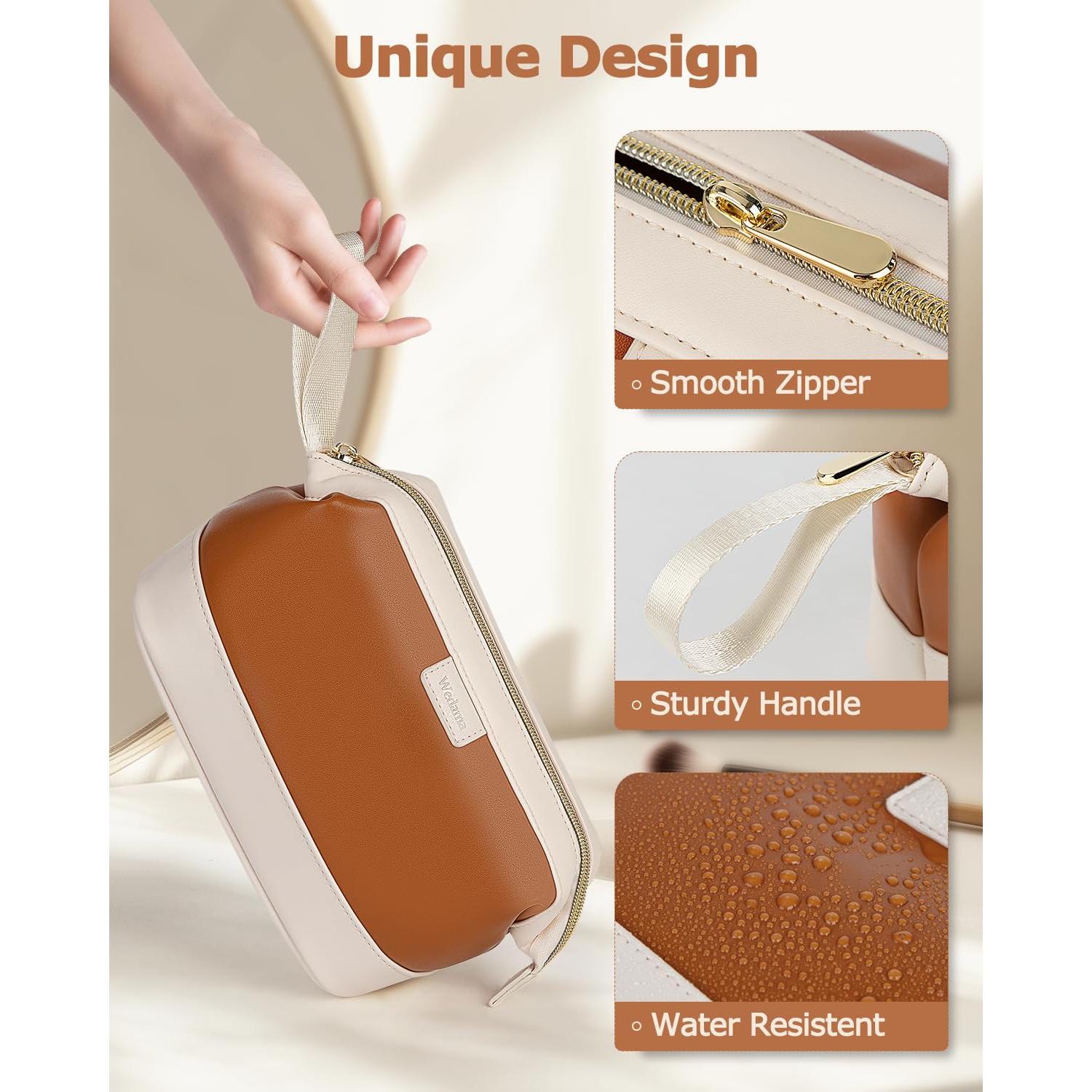 Bolsa de Maquillaje Wedama de Cuero PU Grande para Viajes