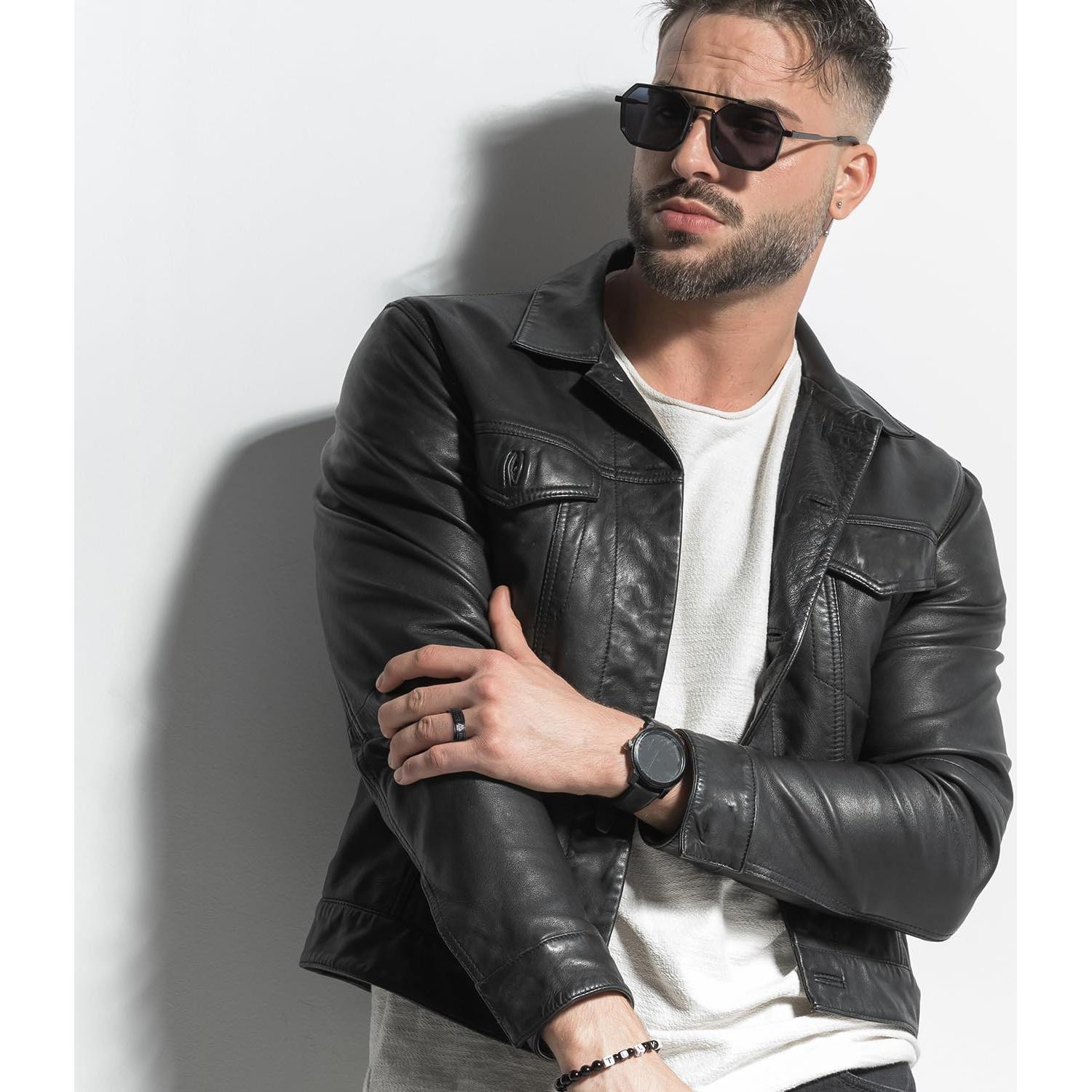 Anillo de Carburo de Tungsteno King Will 8mm Negro Plata Azul