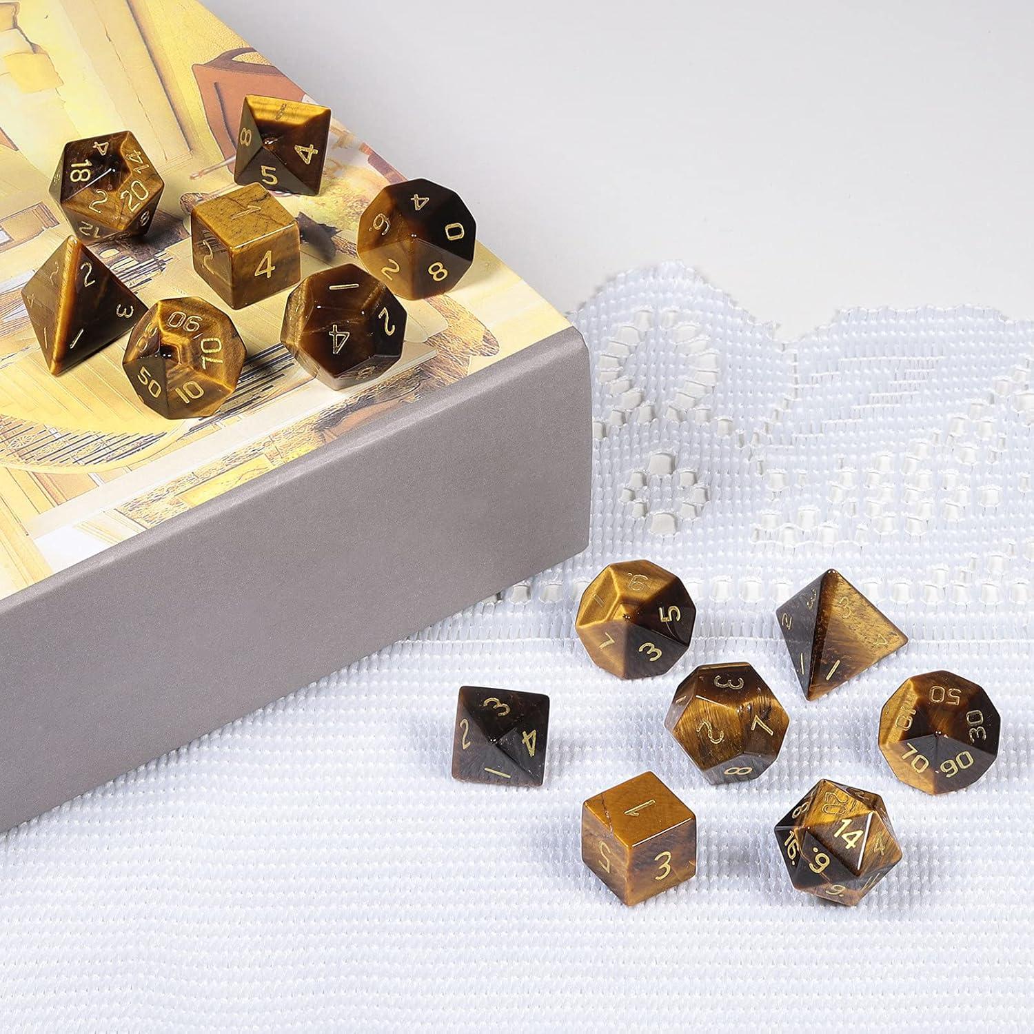 Juego de Dados DND Poliedricos y Runas Futhark Mookaitedecor