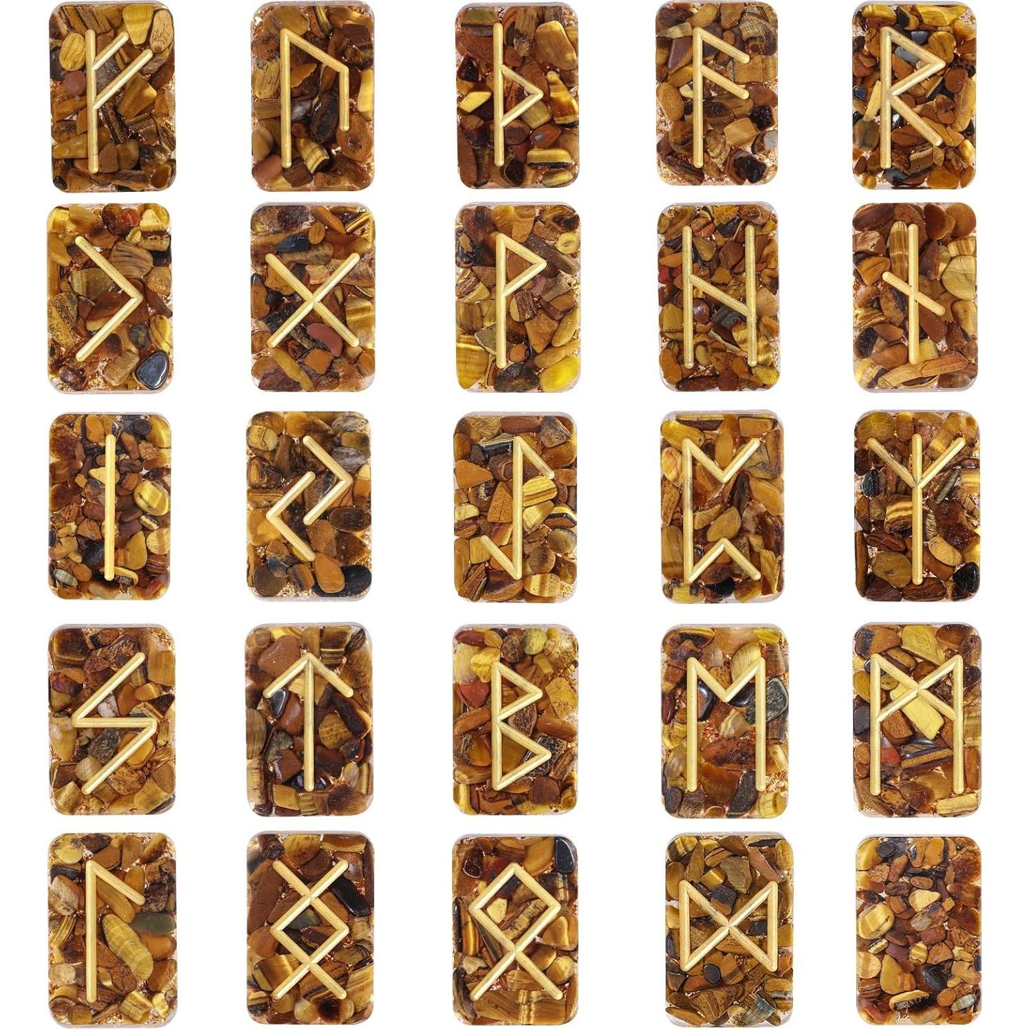 Juego de Dados DND Poliedricos y Runas Futhark Mookaitedecor