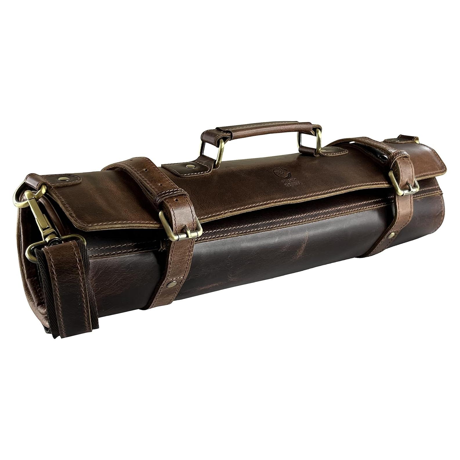 Bolsa de Cuchillos de Cuero Rustic Town para Chef - 11 Espacios