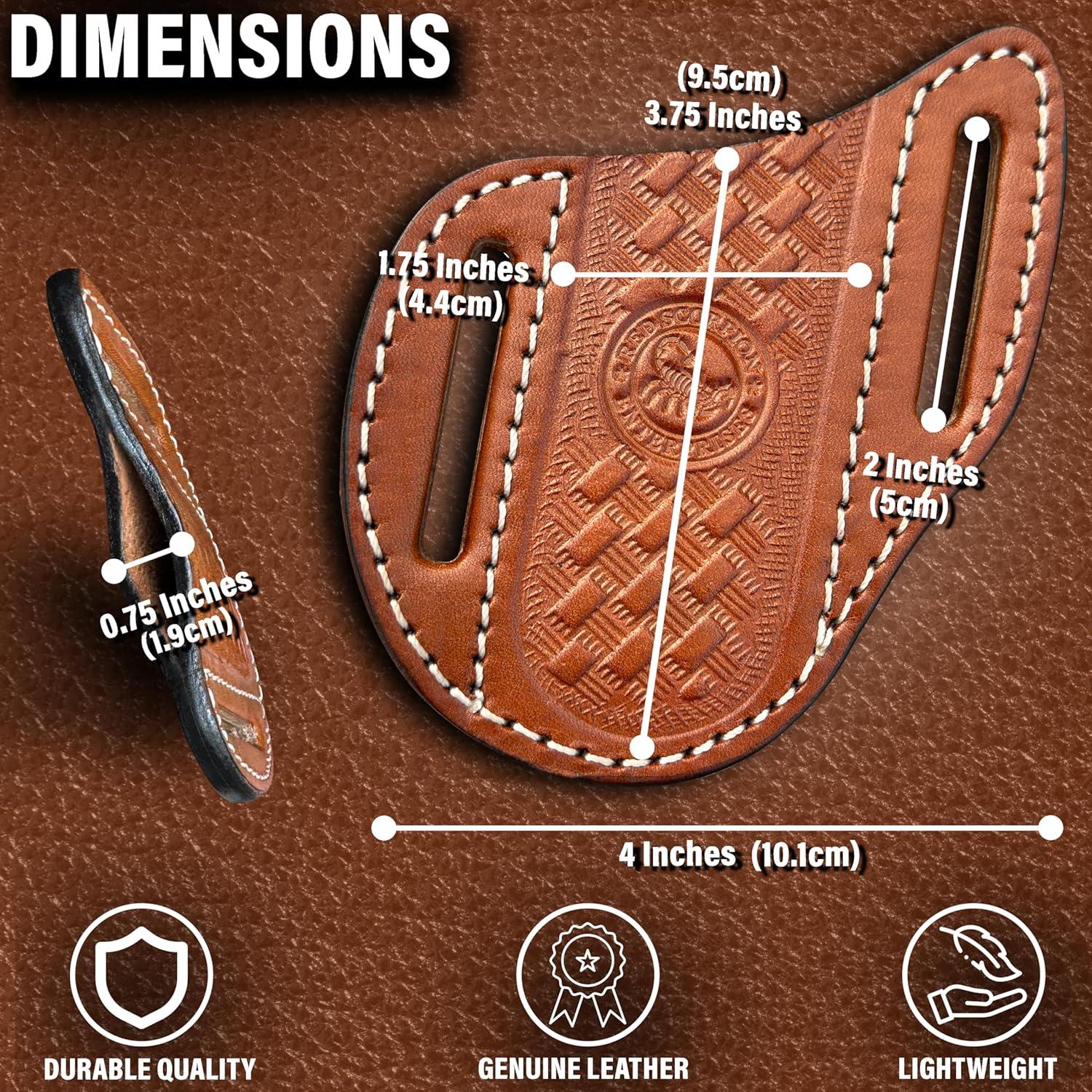 Funda de Cuchillo de Cuero Red Scorpion Gladiador EDC Marrón