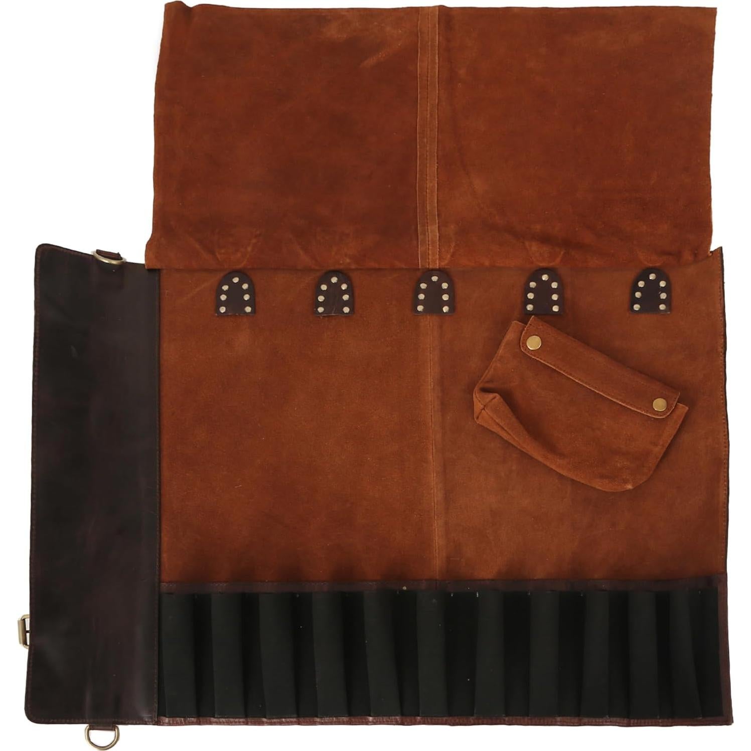 Rollo de cuchillos de cuero de búfalo Vintage Crafts 12 bolsillos
