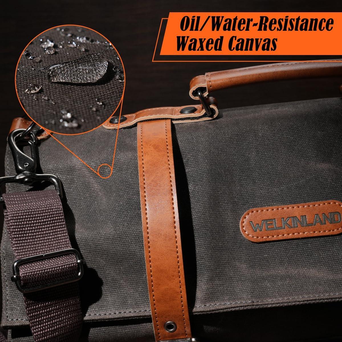 Bolsa de Cuchillos WELKINLAND 13 Bolsillos Lona y Cuero