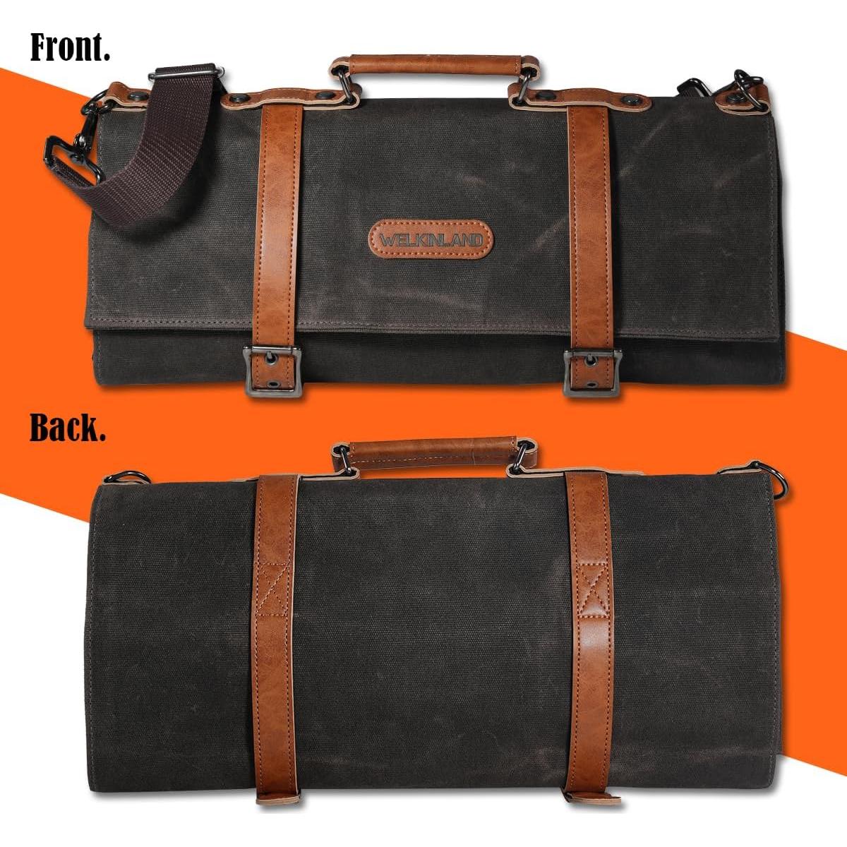 Bolsa de Cuchillos WELKINLAND 13 Bolsillos Lona y Cuero