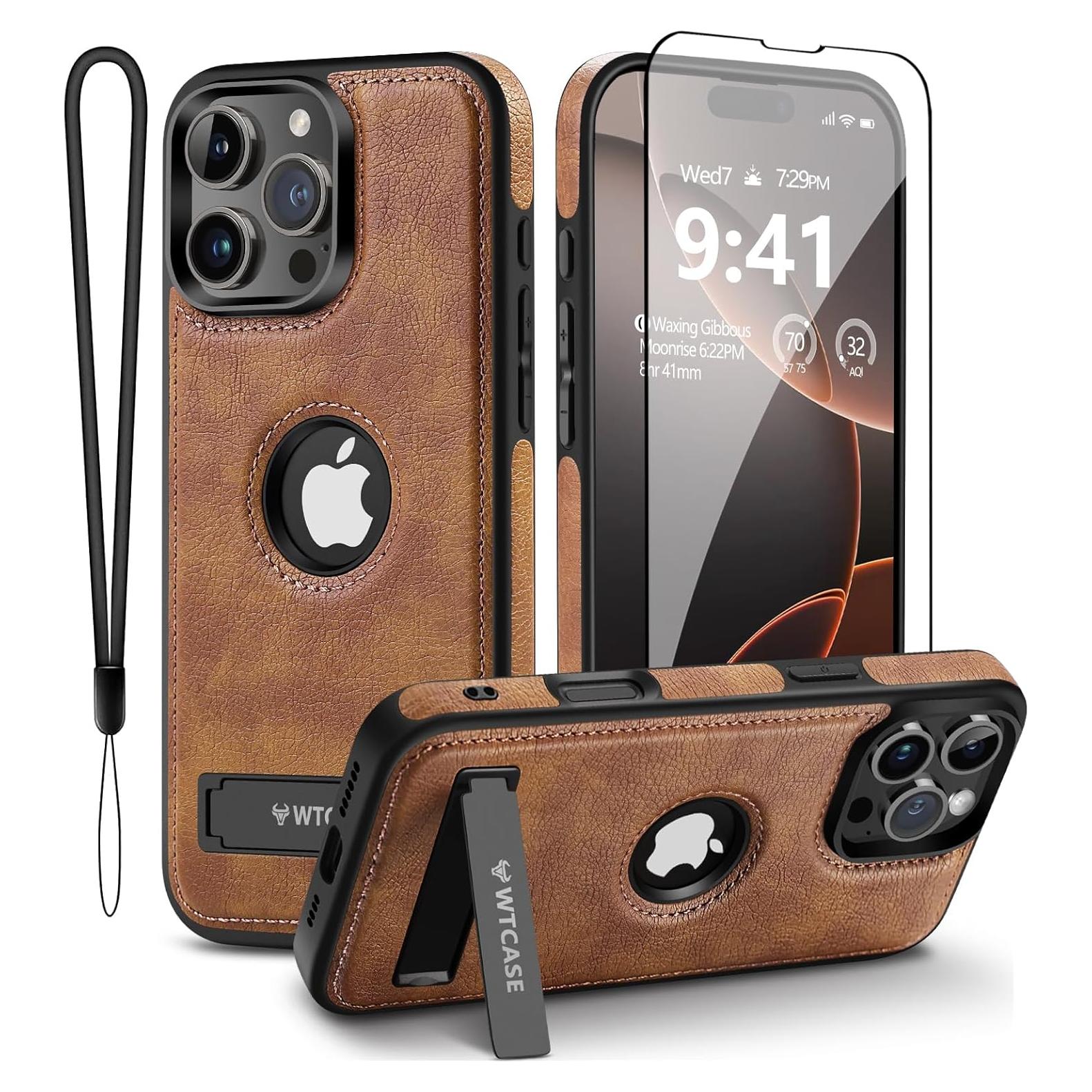 Funda Magnética de Cuero WEITE168 para iPhone 16 Pro Max 6.9"