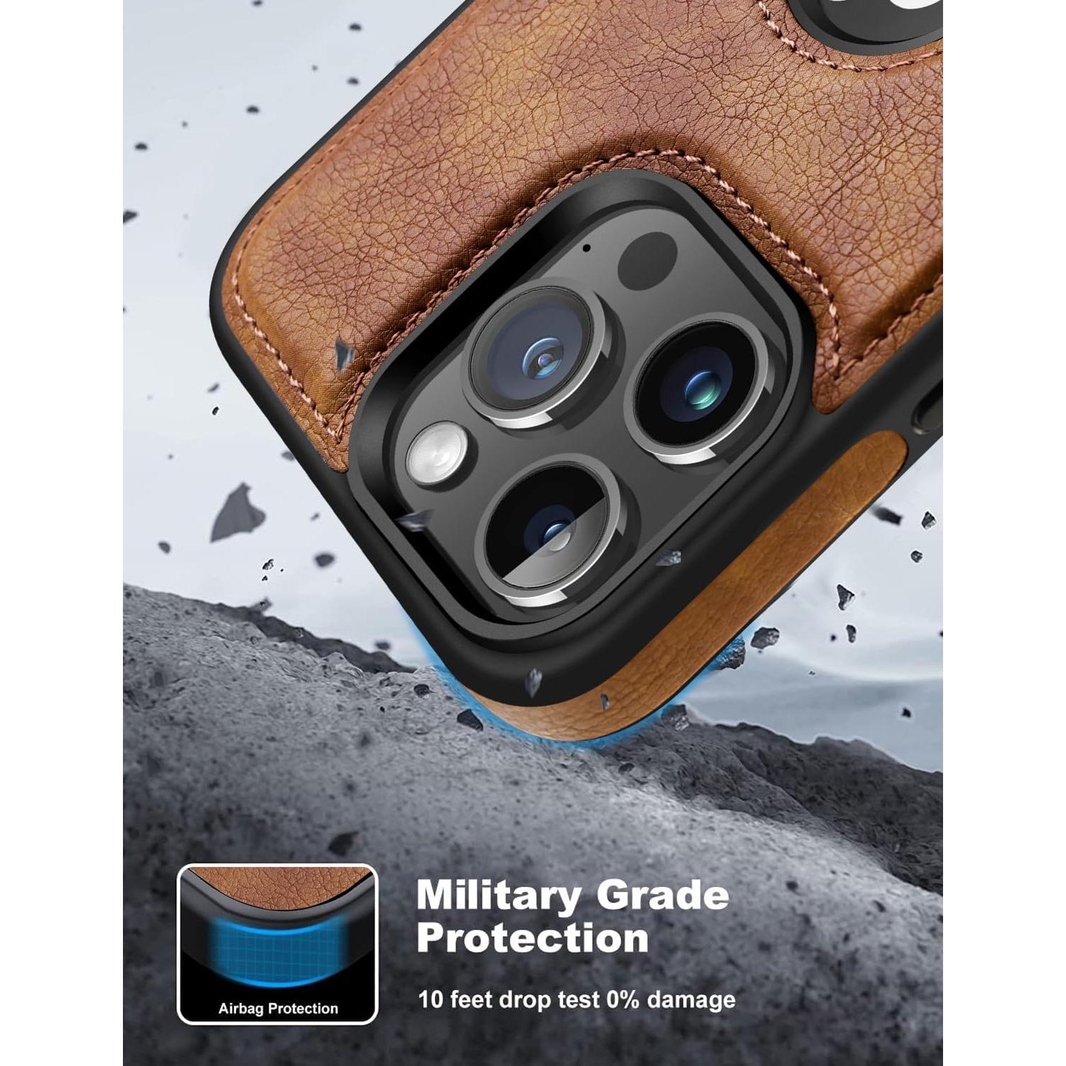 Funda Magnética de Cuero WEITE168 para iPhone 16 Pro Max 6.9"