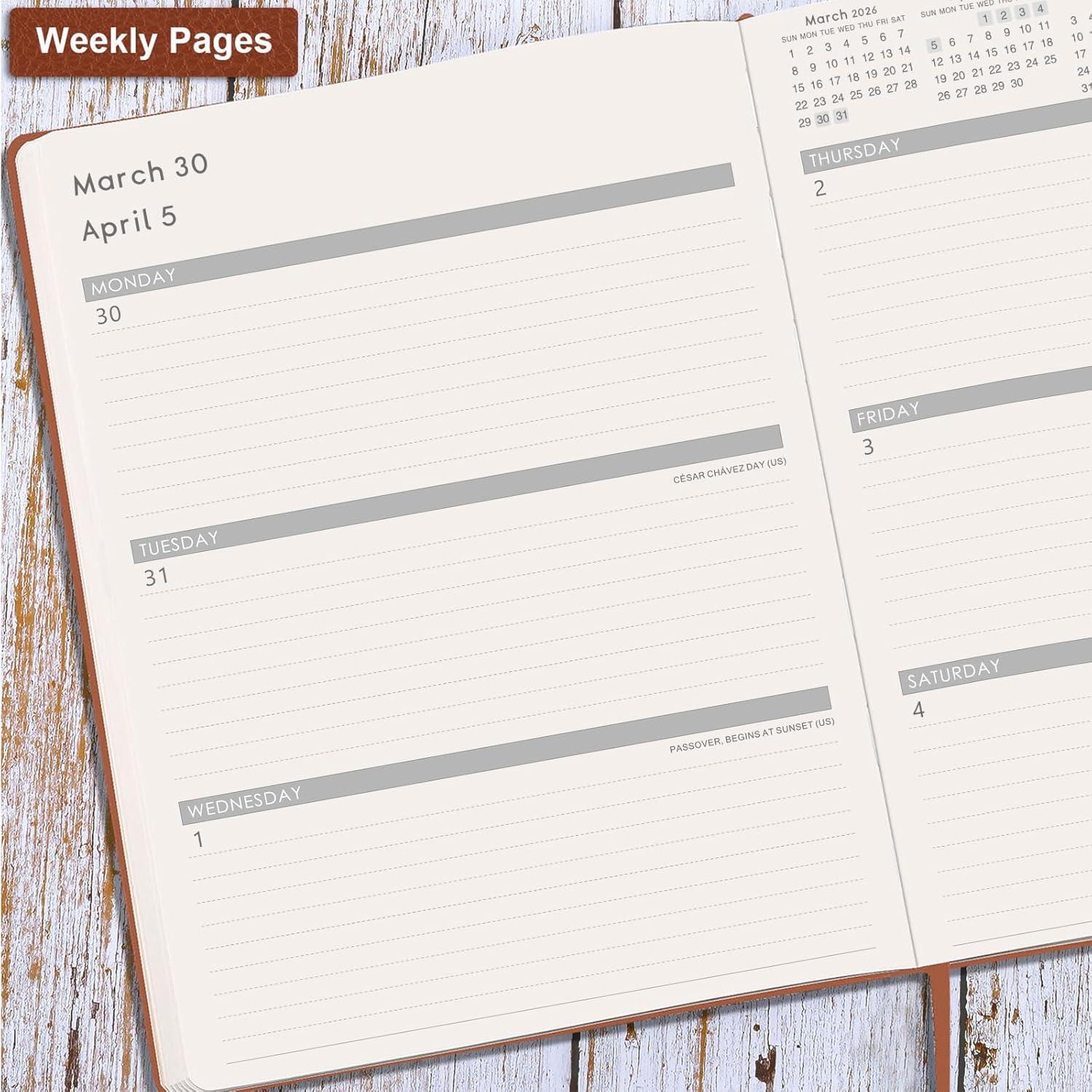 Planificador 2026 Lemome Semanal y Mensual A4 Marrón