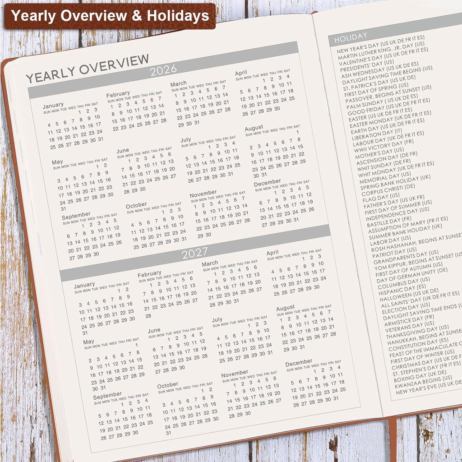 Planificador 2026 Lemome Semanal y Mensual A4 Marrón