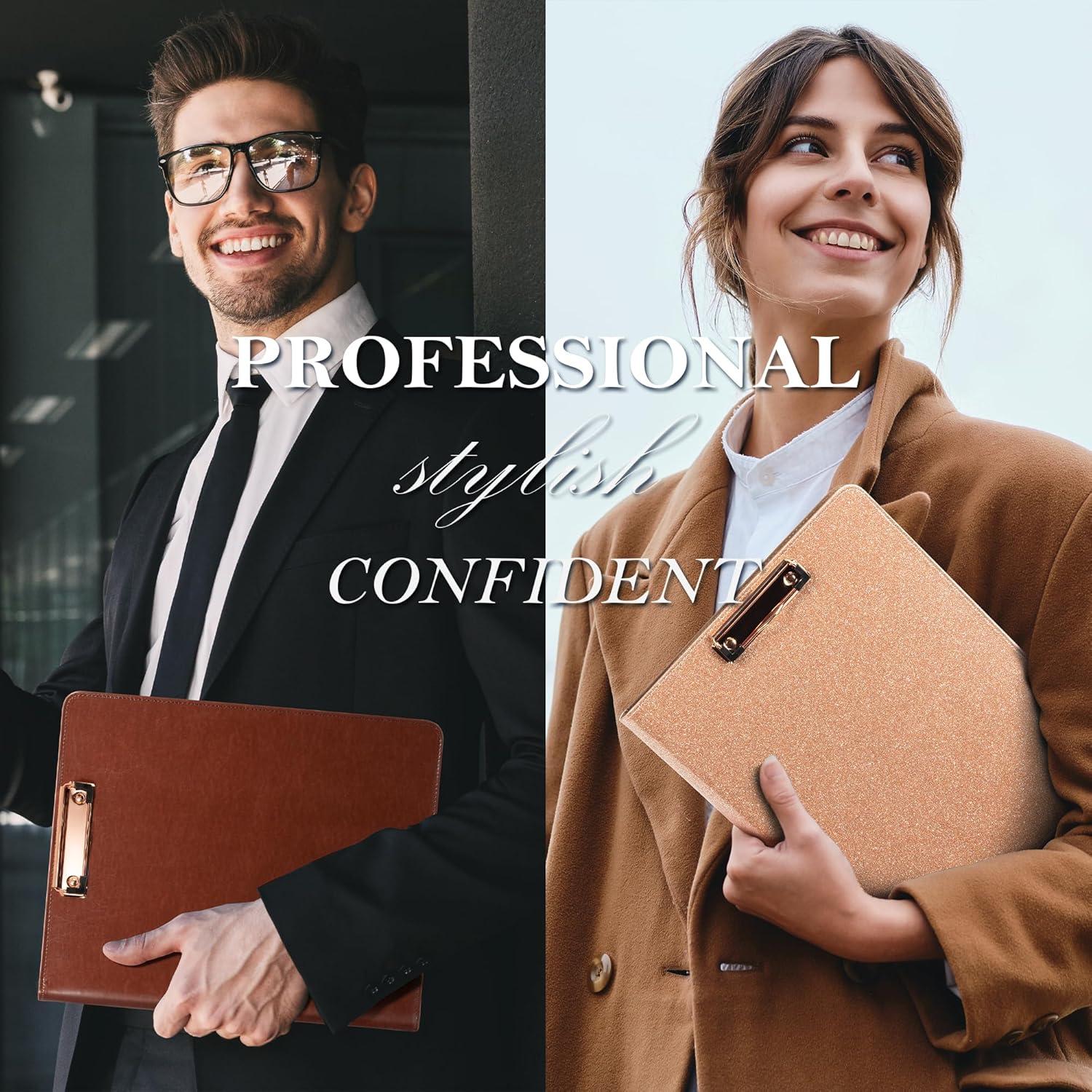 Carpeta de Cuero Sintético Ospelelf con Clipboard y 5 Divisores