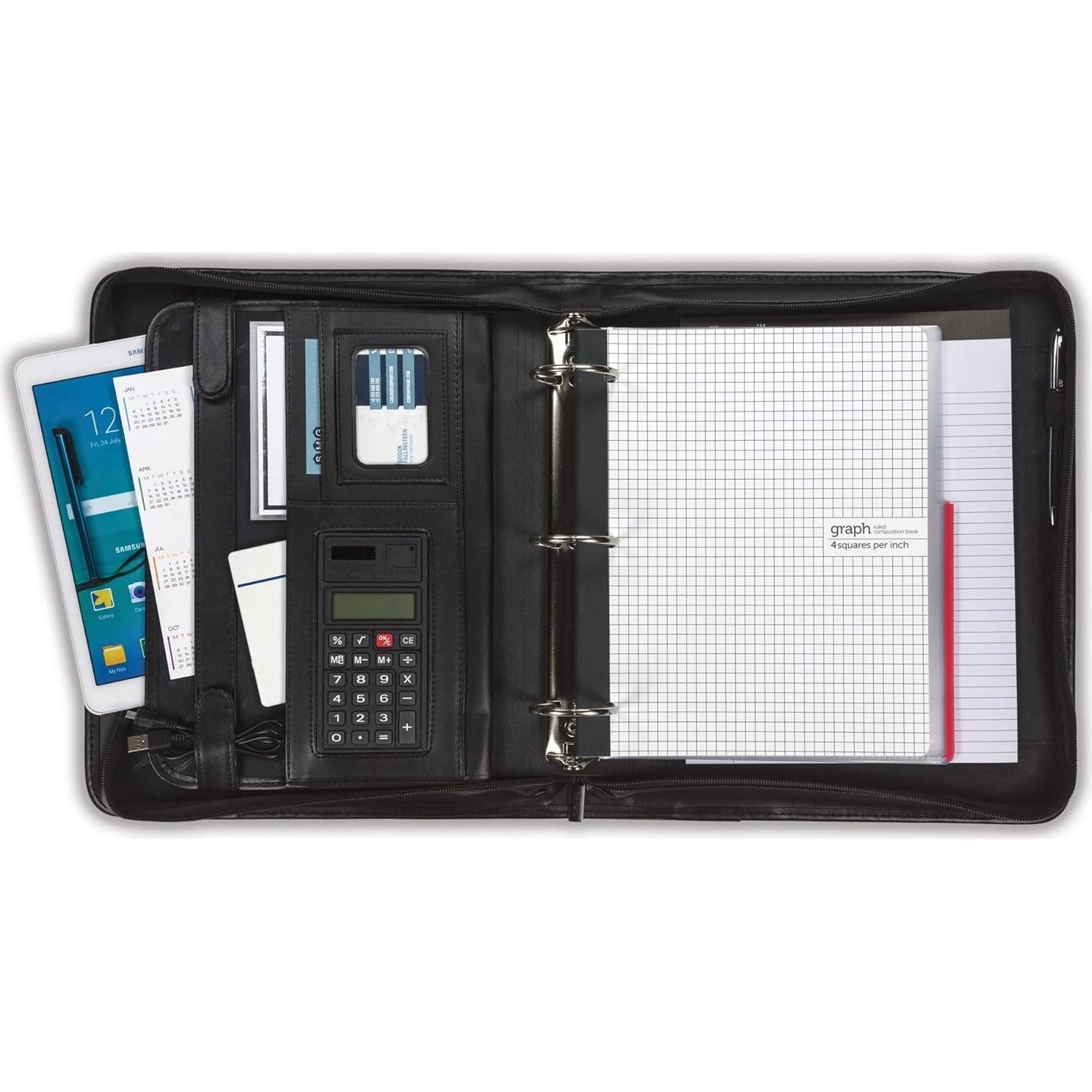 Padfolio Profesional Samsill con Cremallera y Funda para Tableta 10.1"