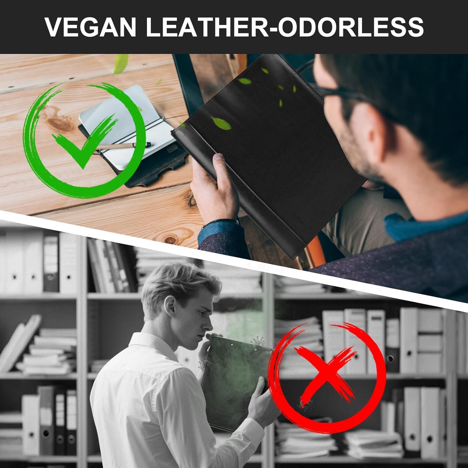 Carpeta de 3 Anillas Leathario Cuero Vegano A4 con Protectores