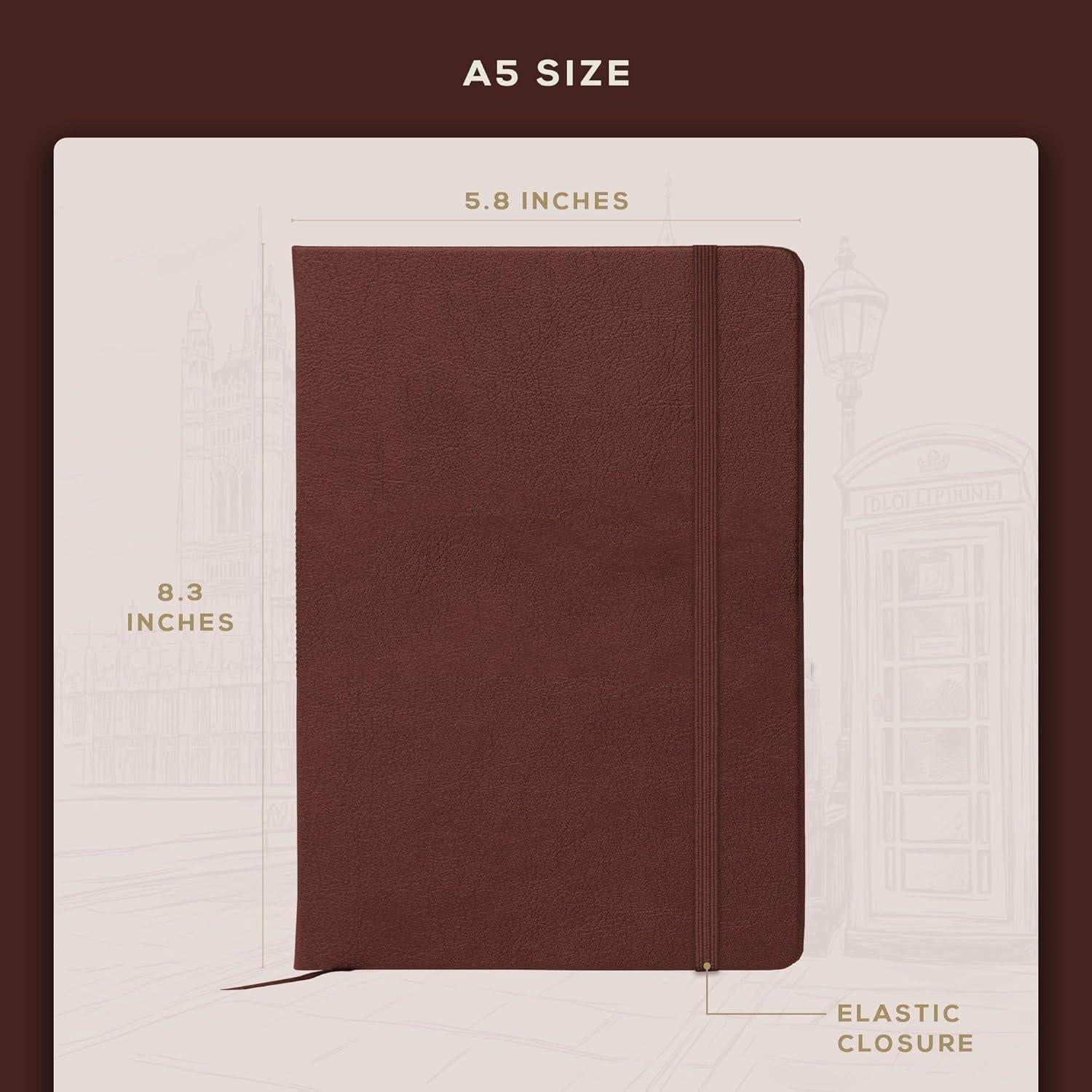 Cuaderno Rayado A5 Beechmore Libros 160 Páginas Piel Dura