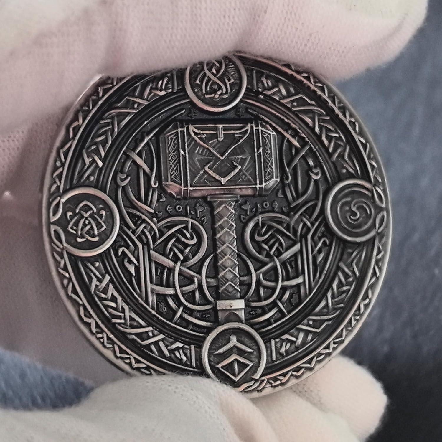 Moneda Conmemorativa Guerrero Vikingo LZWIN 4 cm Zinc Estuche