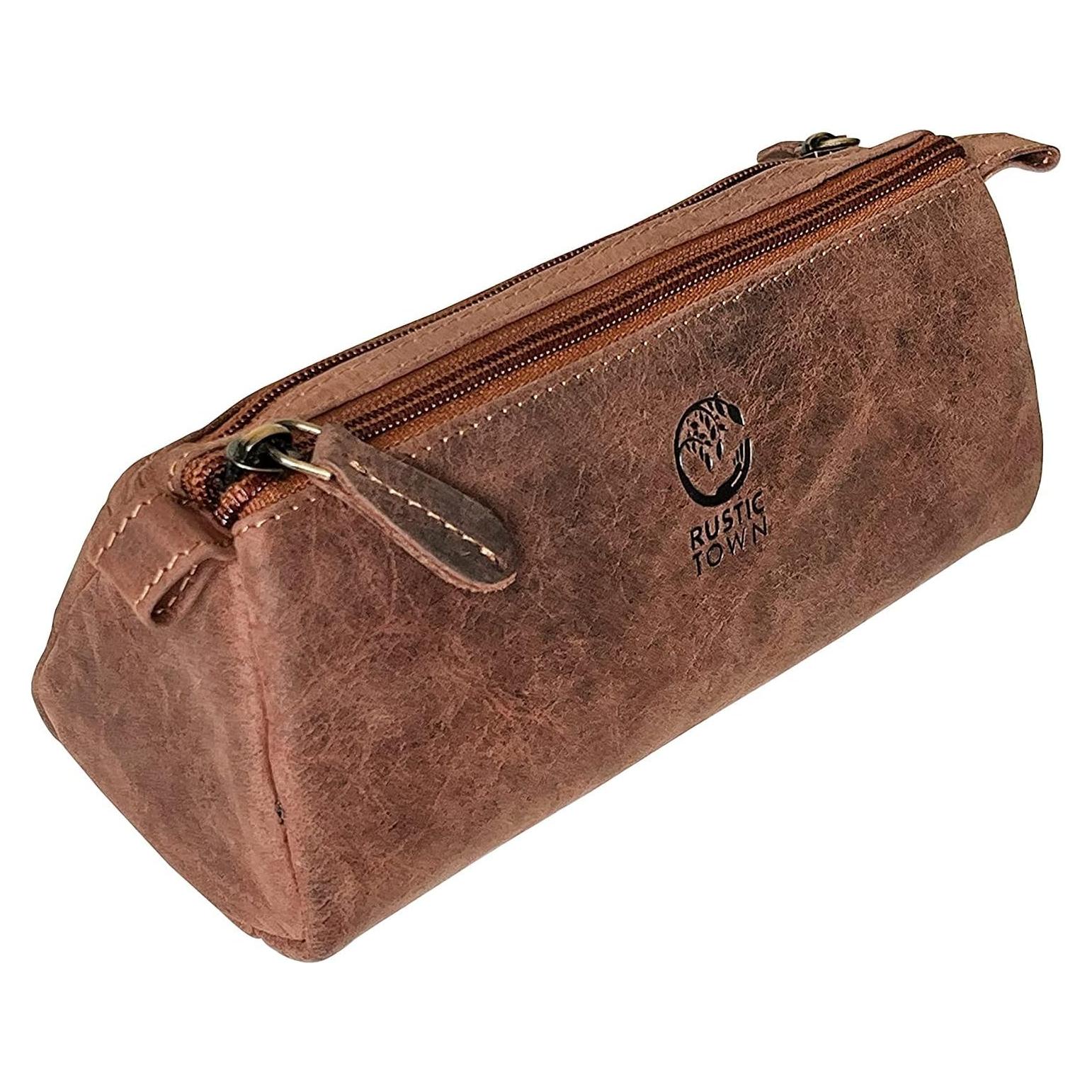 Estuche de Lápiz de Cuero Rustic Town - Retro 20.32x7.62cm