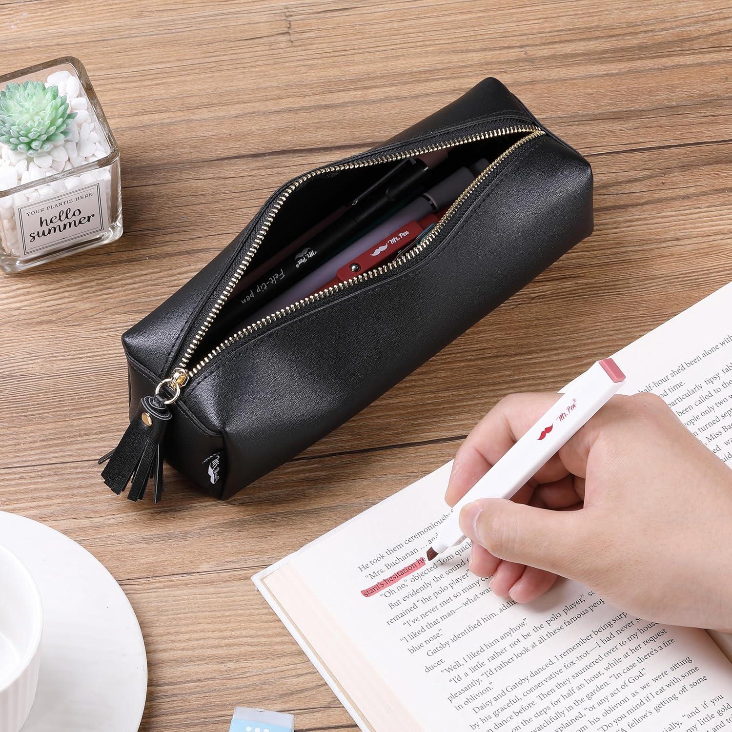 Estuche de Lápices Mr. Pen Negro Compacto 26.2x12.8 cm