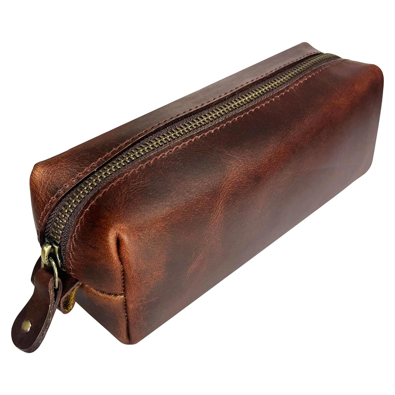 Estuche de Lápiz de Cuero Rustic Town - 20.3x7.6x6.4 cm