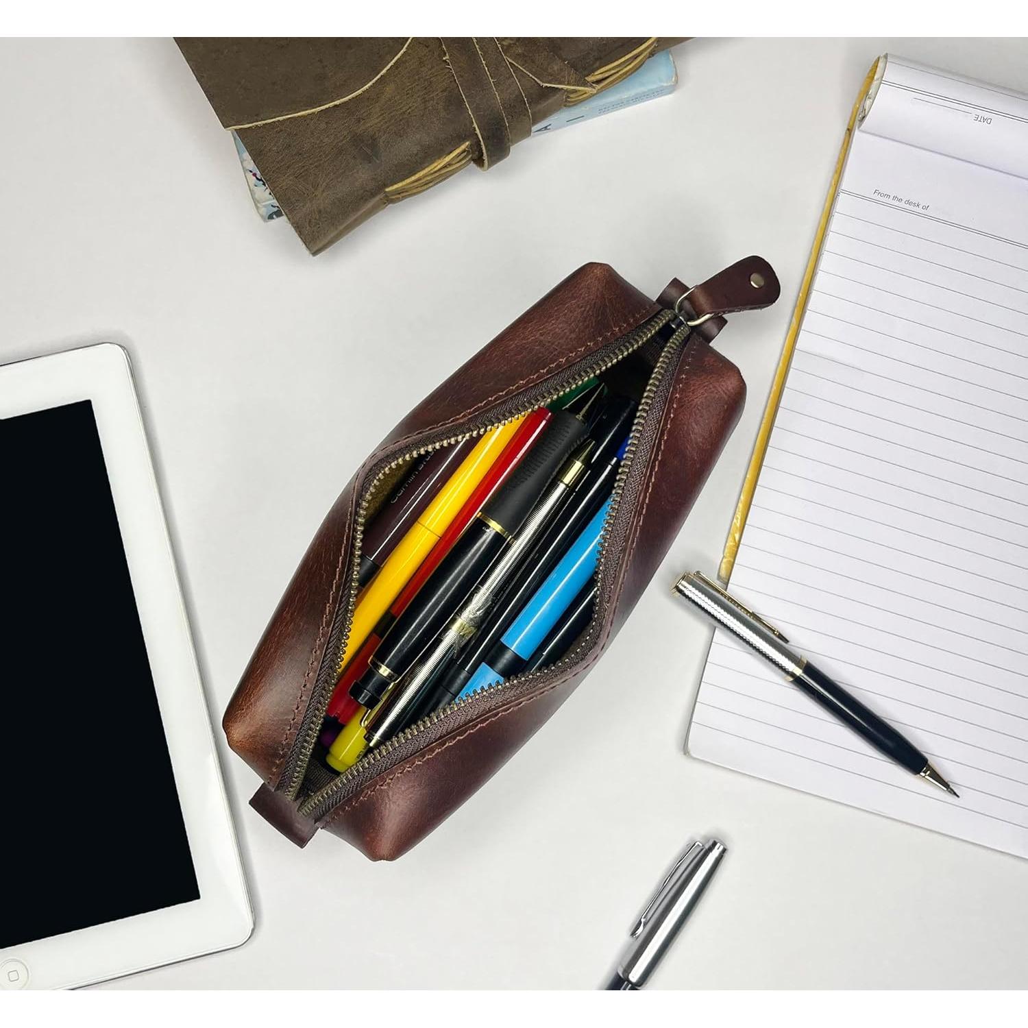 Estuche de Lápiz de Cuero Rustic Town - 20.3x7.6x6.4 cm