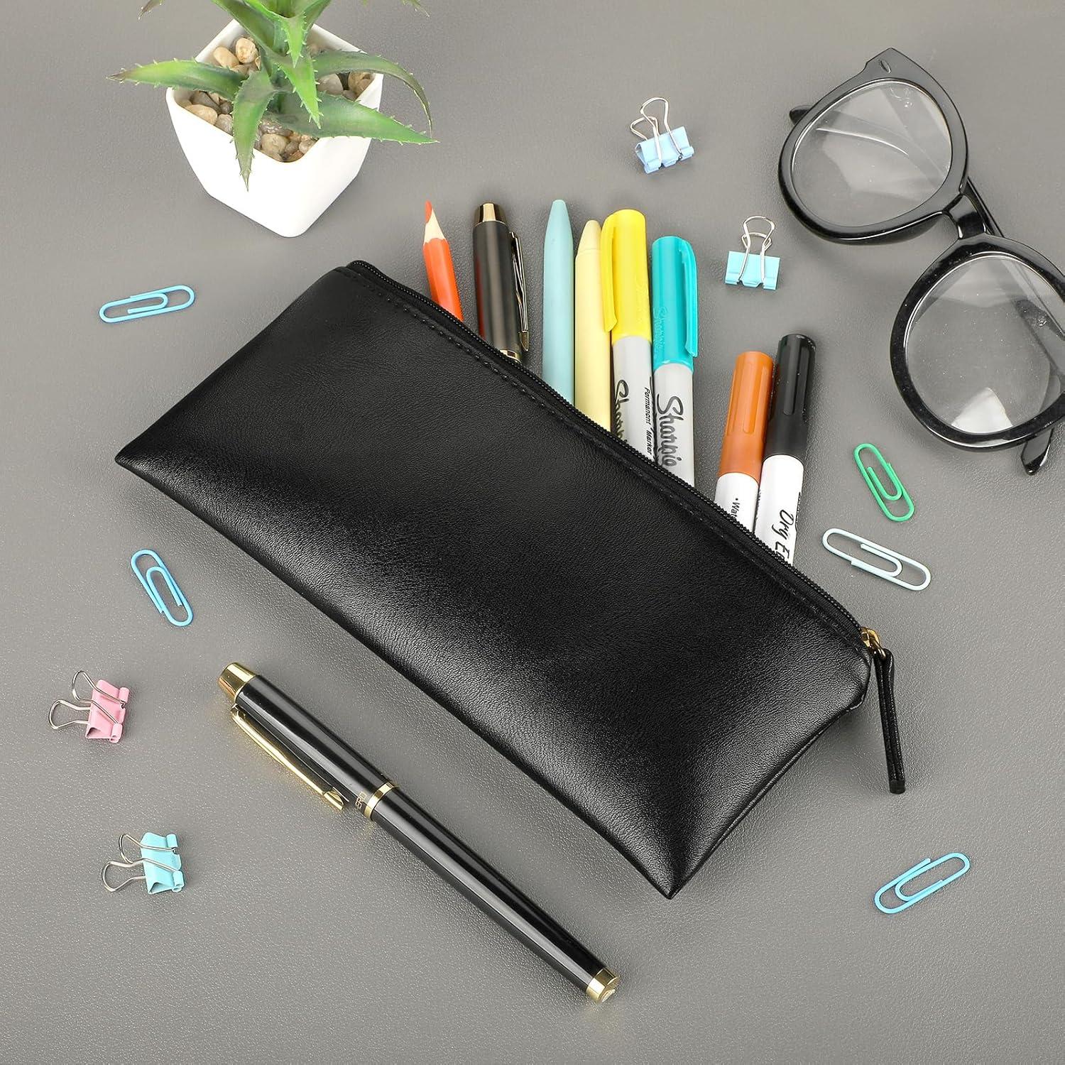 Estuche de Lápices MROCO Negro Cuero PU 18.5x8.1 cm