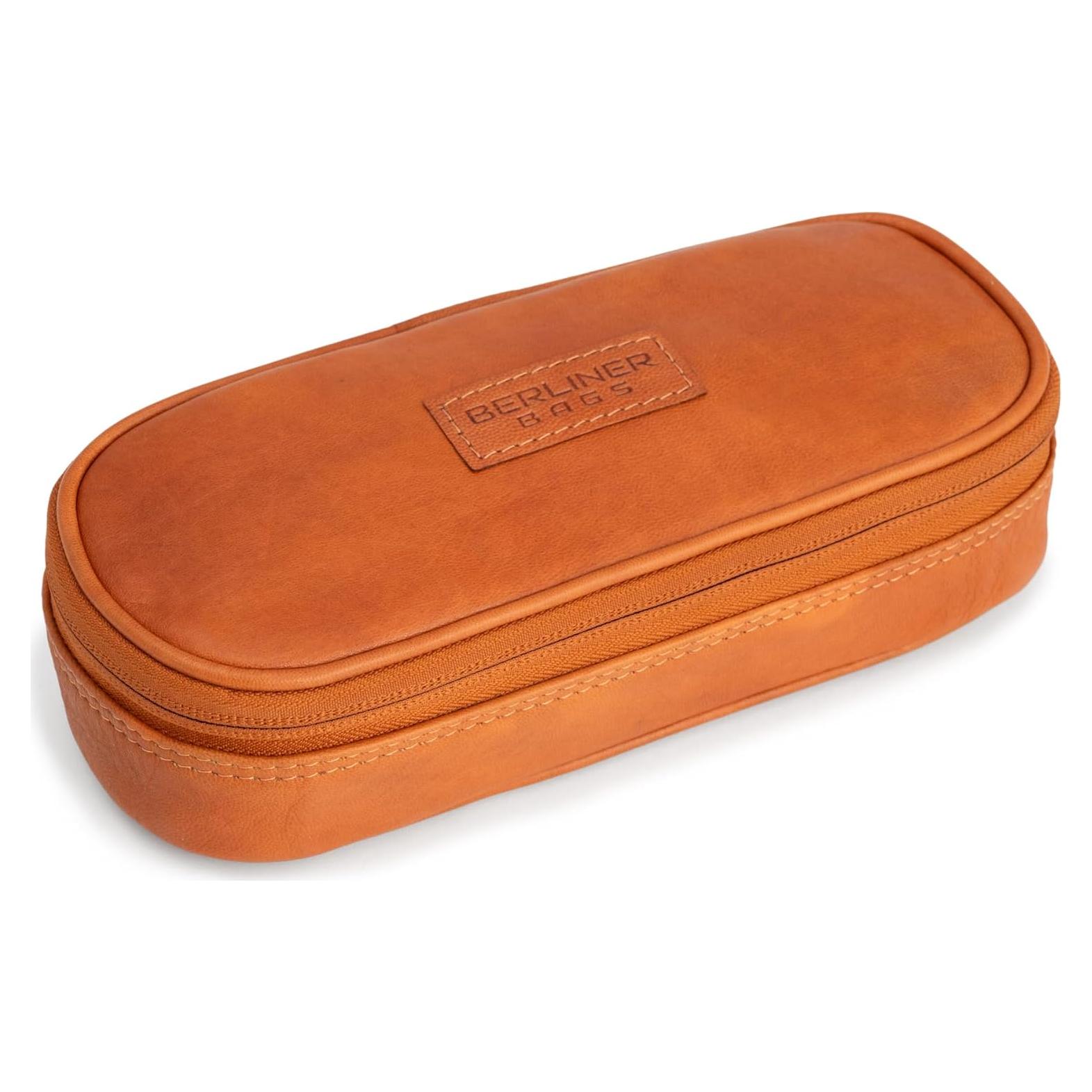 Estuche de Lápiz de Cuero Genuino Berliner Bags Felix Marrón