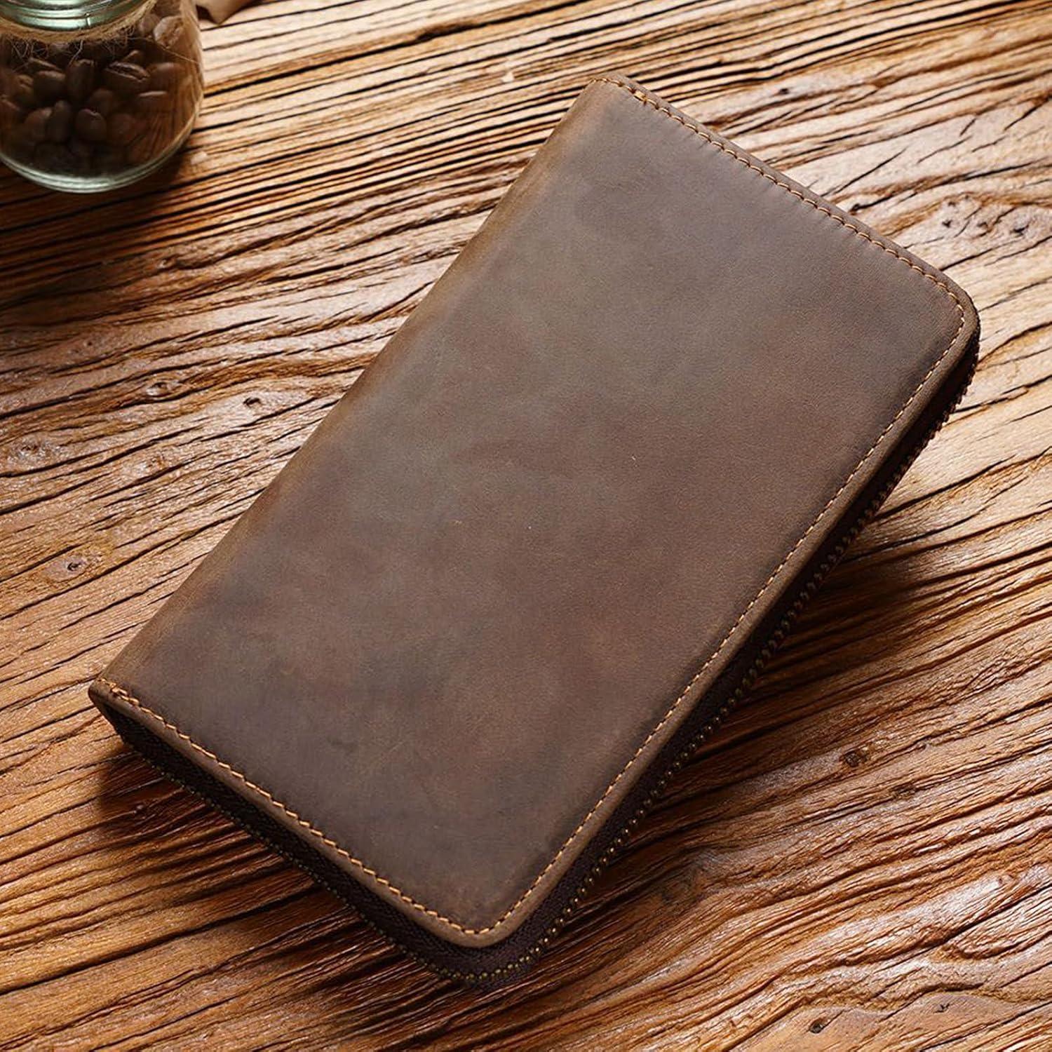 Estuche de Lápices de Cuero MOCHUI Café 10.16x2.54x17.78cm