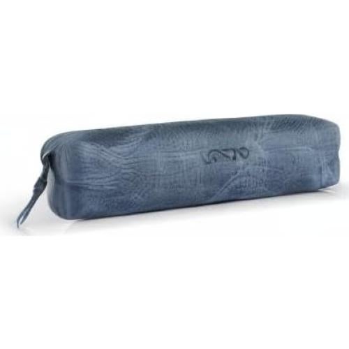 Estuche de Cuero Genuino Londo para Pluma y Cosméticos Azul