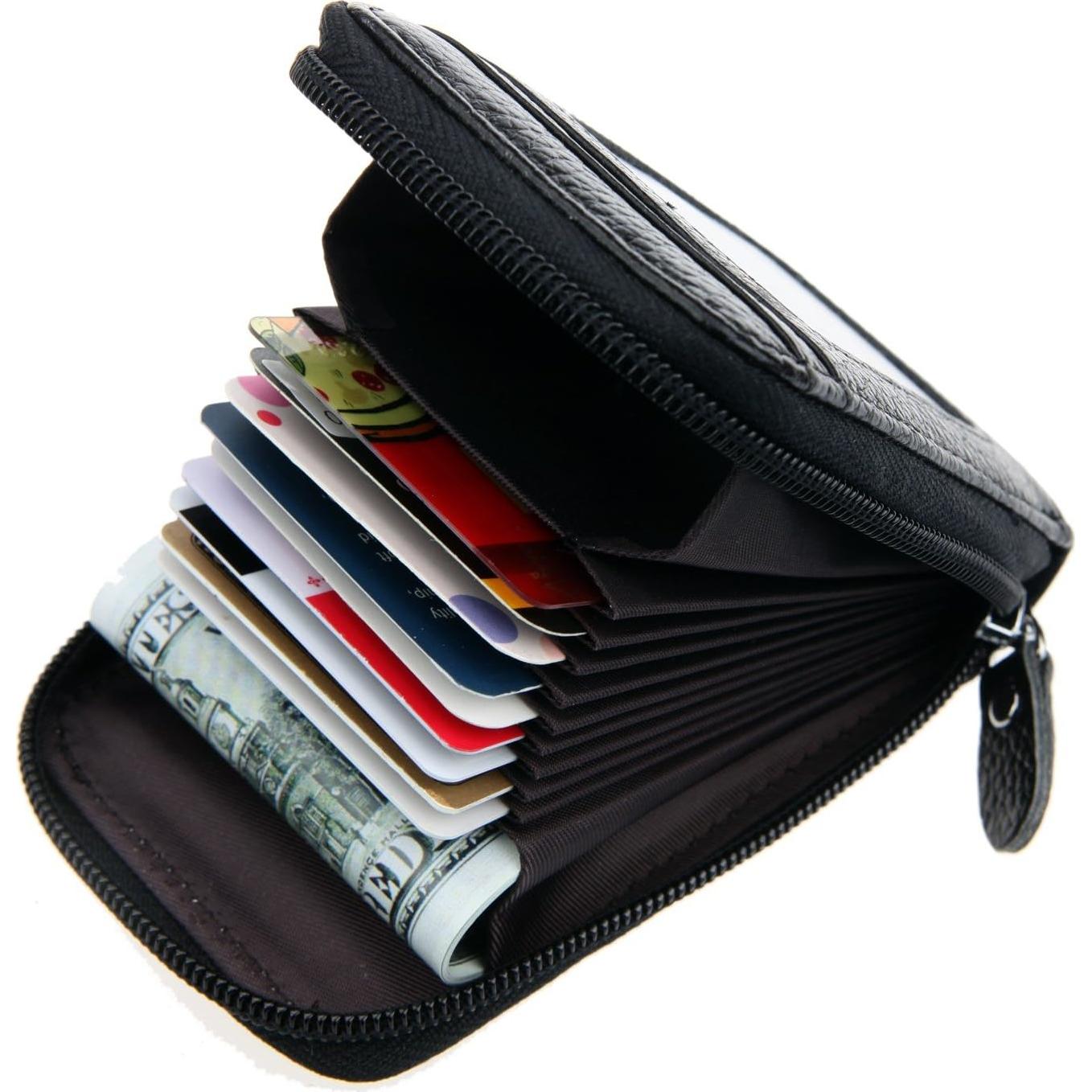 Caso Organizador de Tarjetas de Crédito DKER Cuero Negro RFID